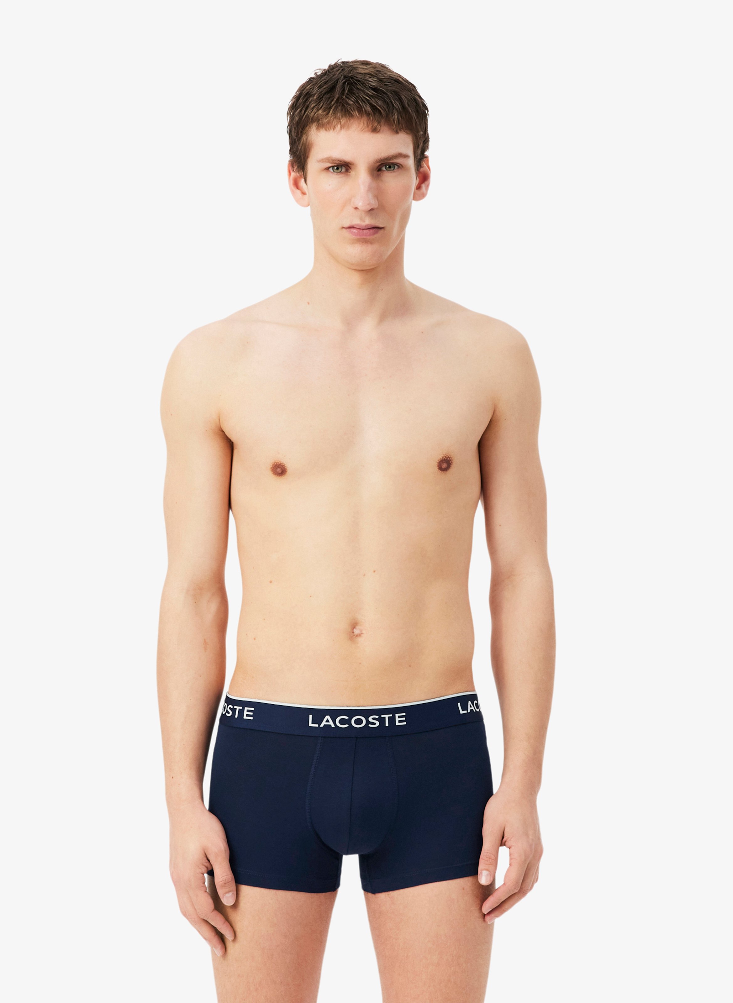 Pack of 3 cotton-blend trunks LACOSTE Blue