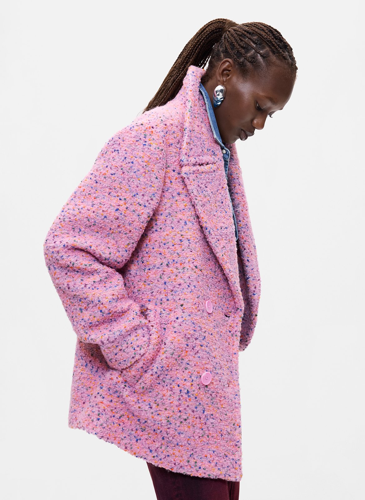Manteau court col tailleur DESIGUAL Rouge