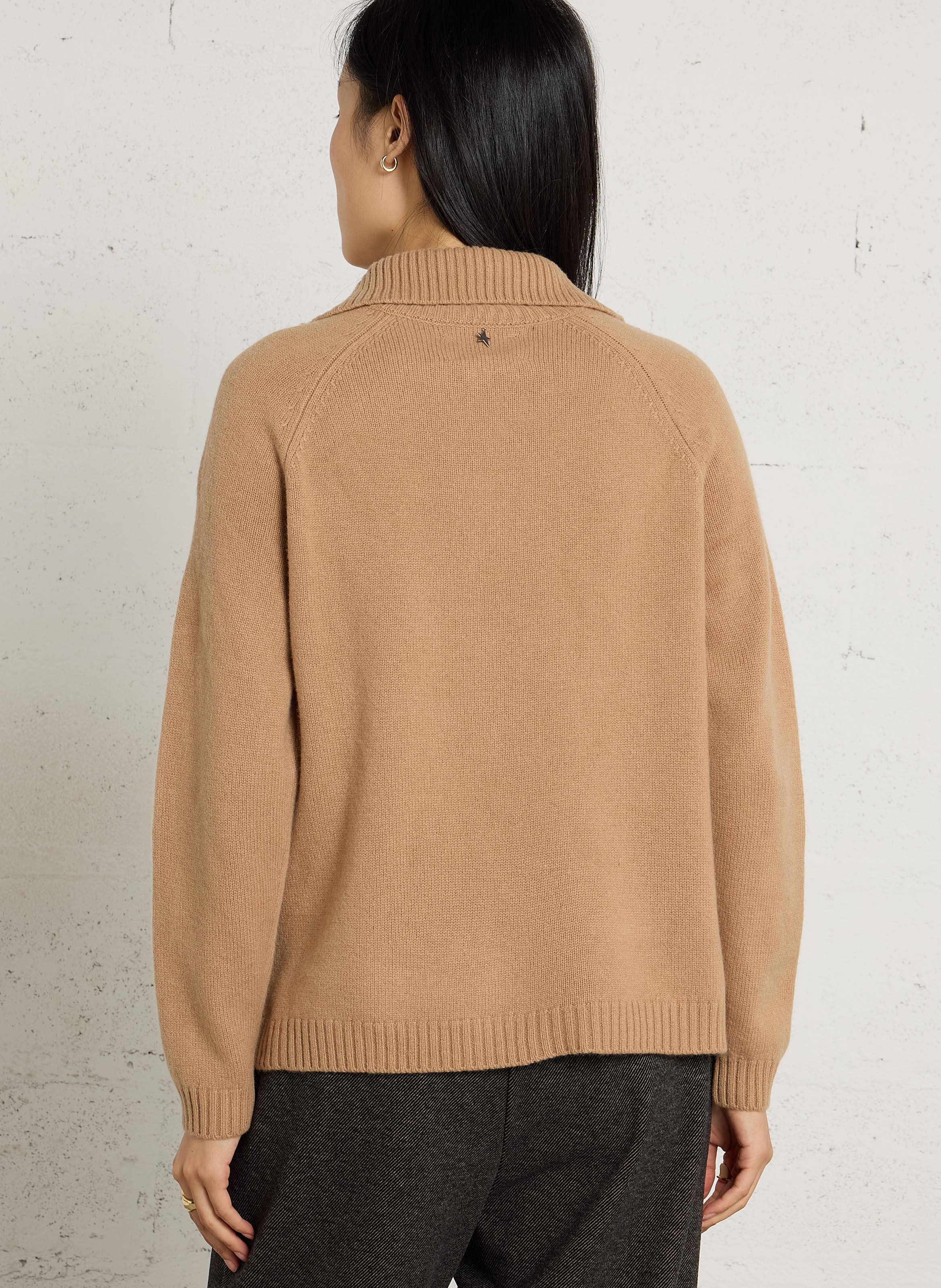 Gerade geschnittener Wollpullover mit Trichterkragen SUD EXPRESS Braun