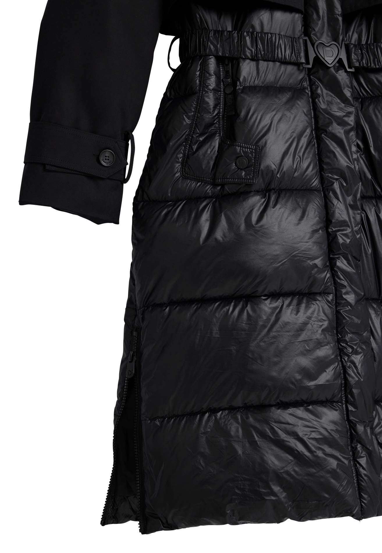 Long coat with trucker collar and detachable sleeves DESIGUAL Black