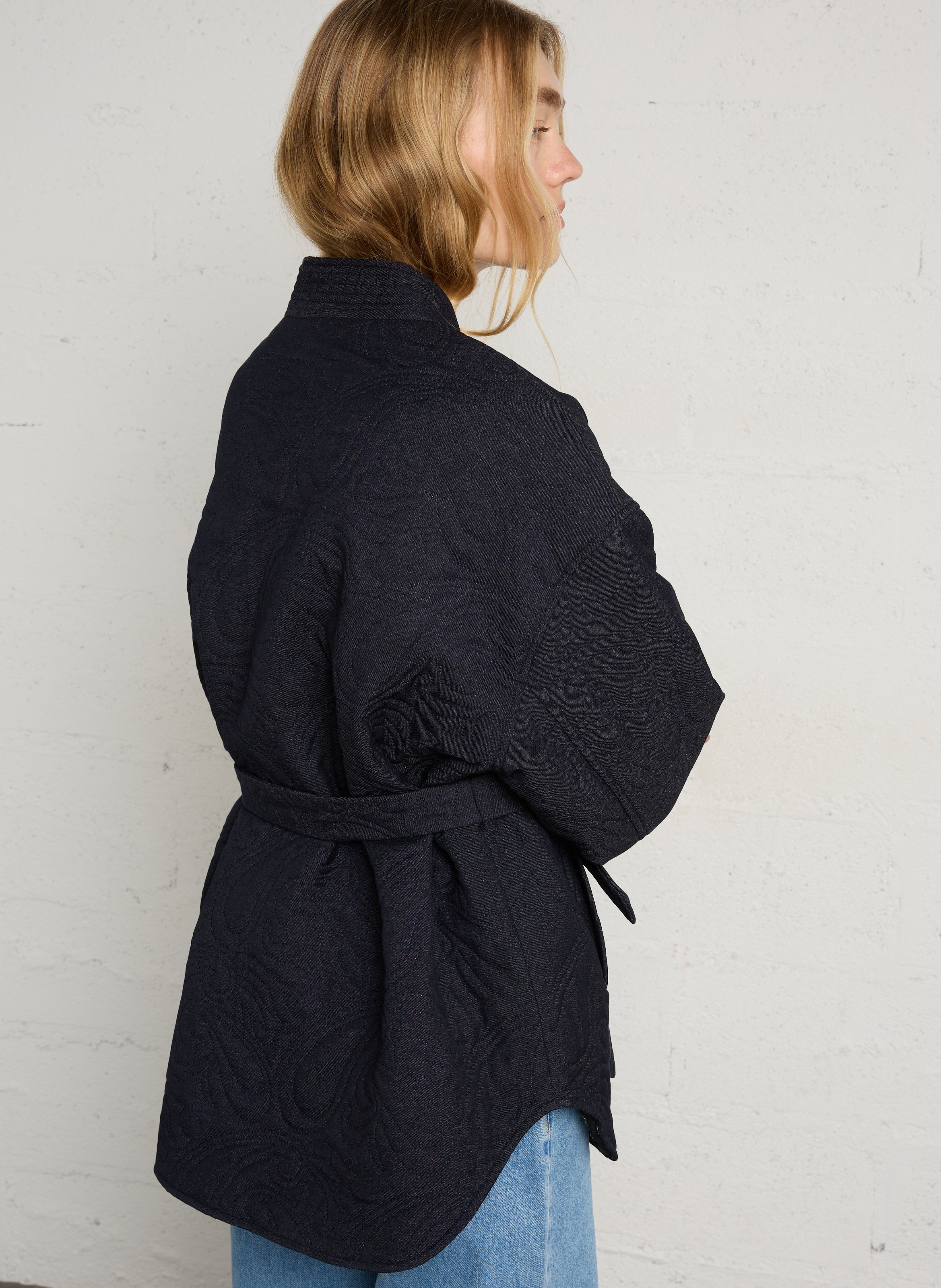 Veste ample ceinturée SEE U SOON Bleu