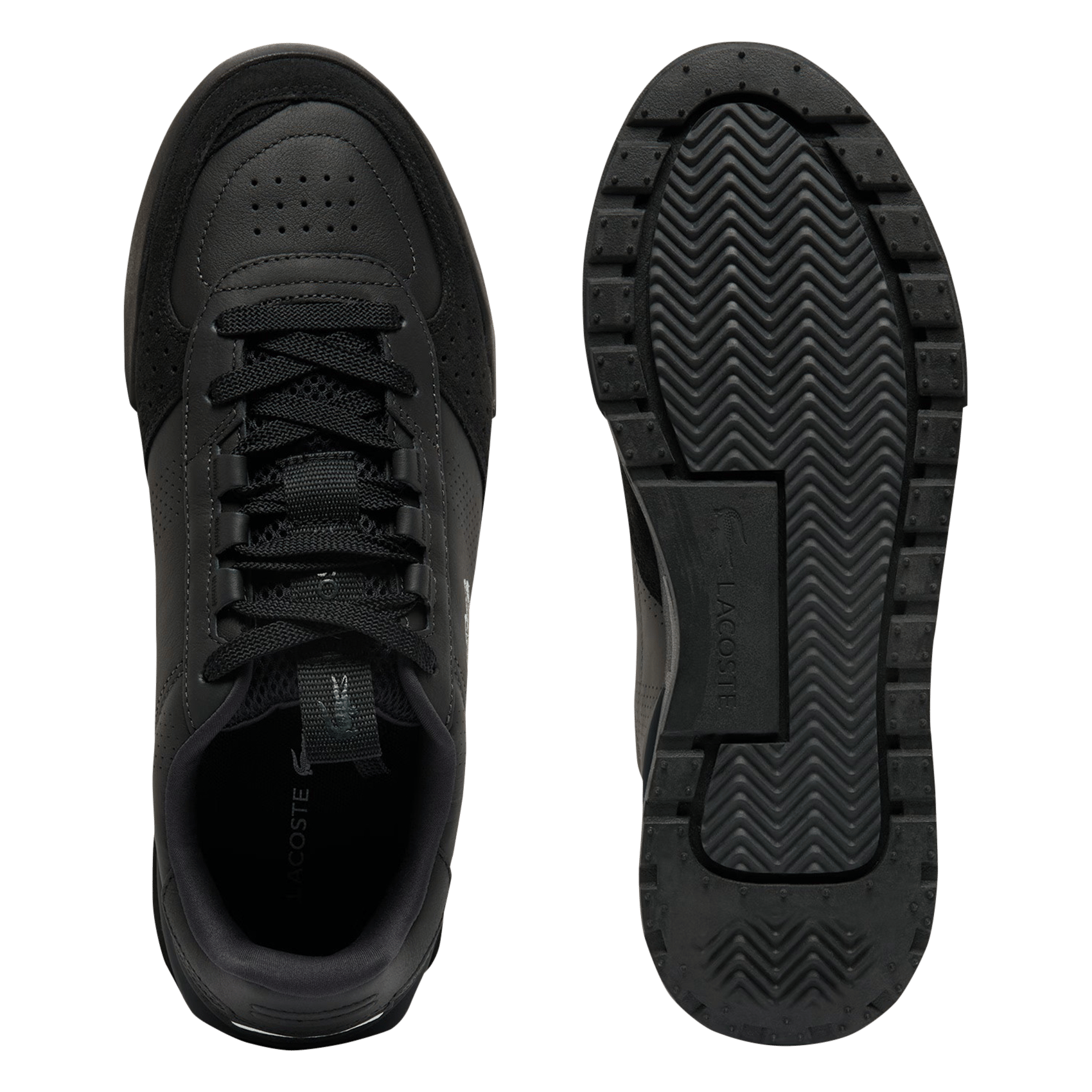 Lage, leren sneakers LACOSTE Zwart