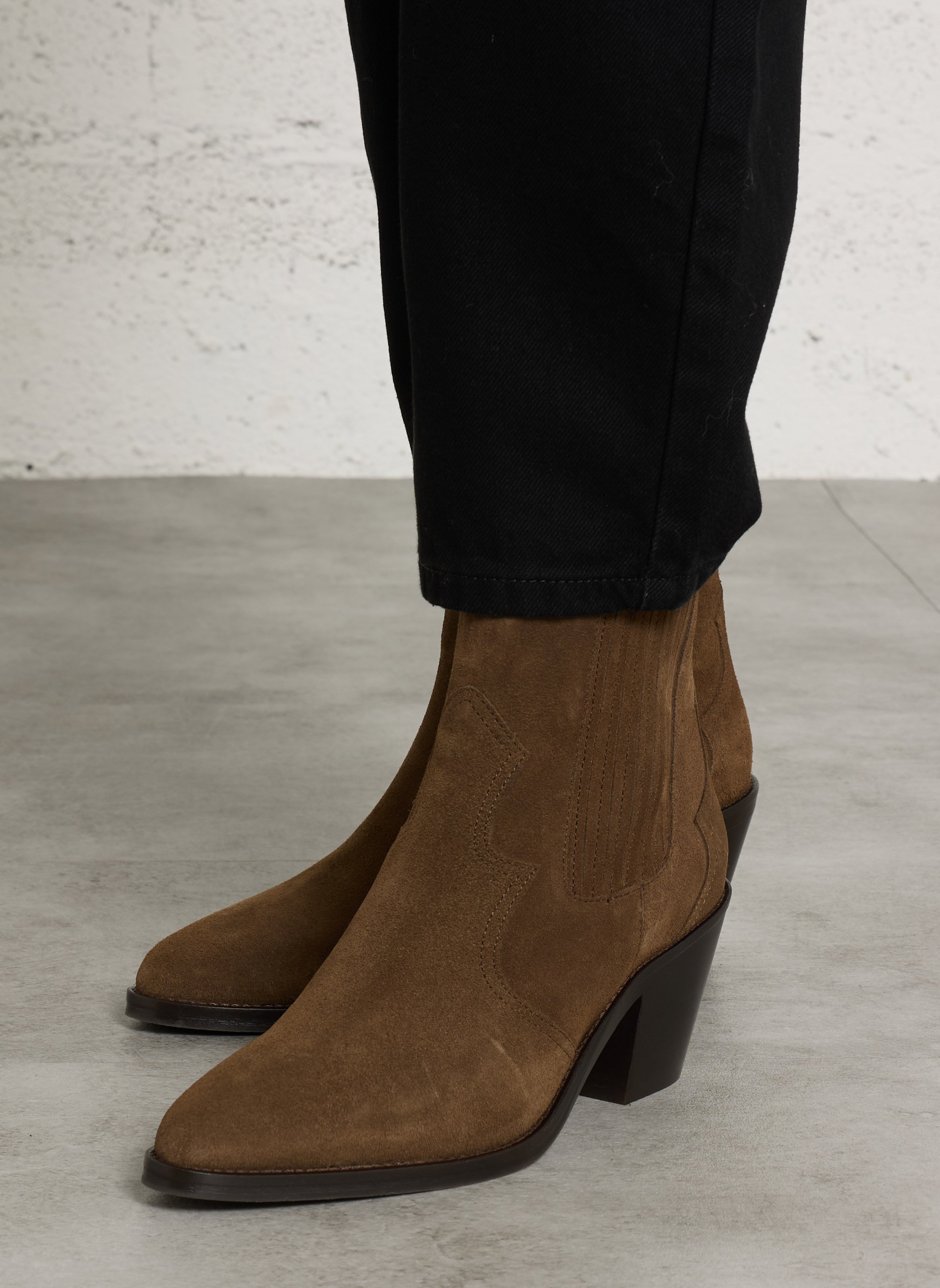 Bottines en cuir suédé BOBBIES Kaki