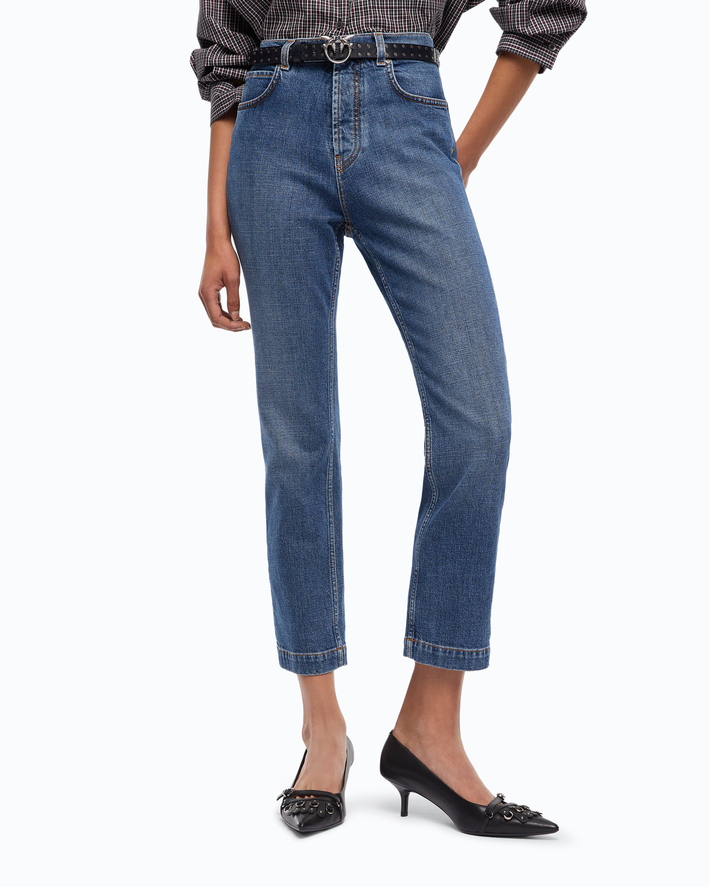 Jean slim cropped PINKO Bleu