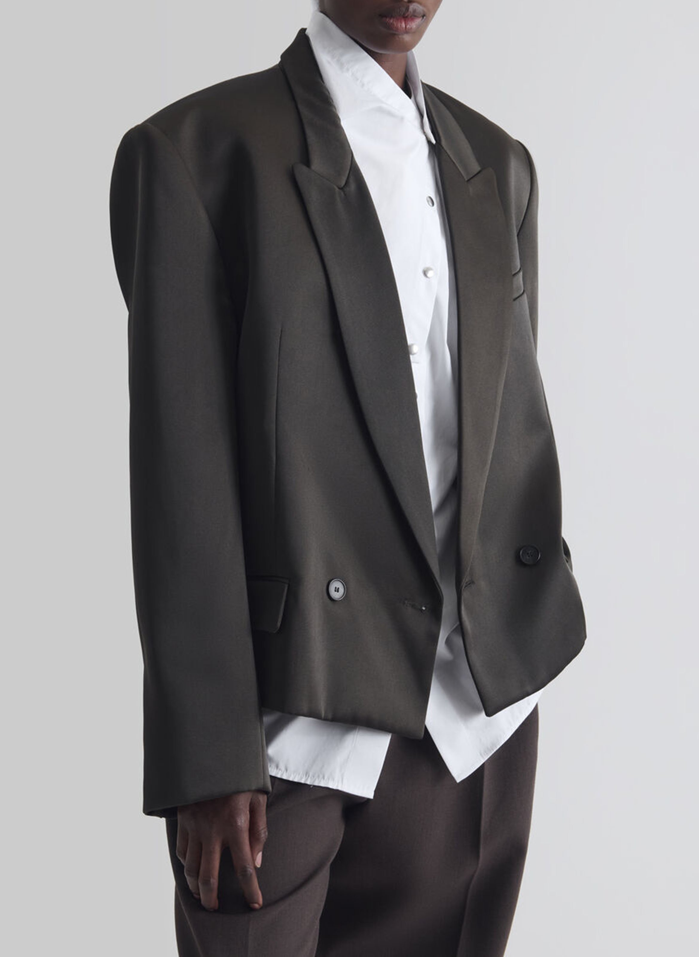 Plain short oversized tailored jacket IRO Grey