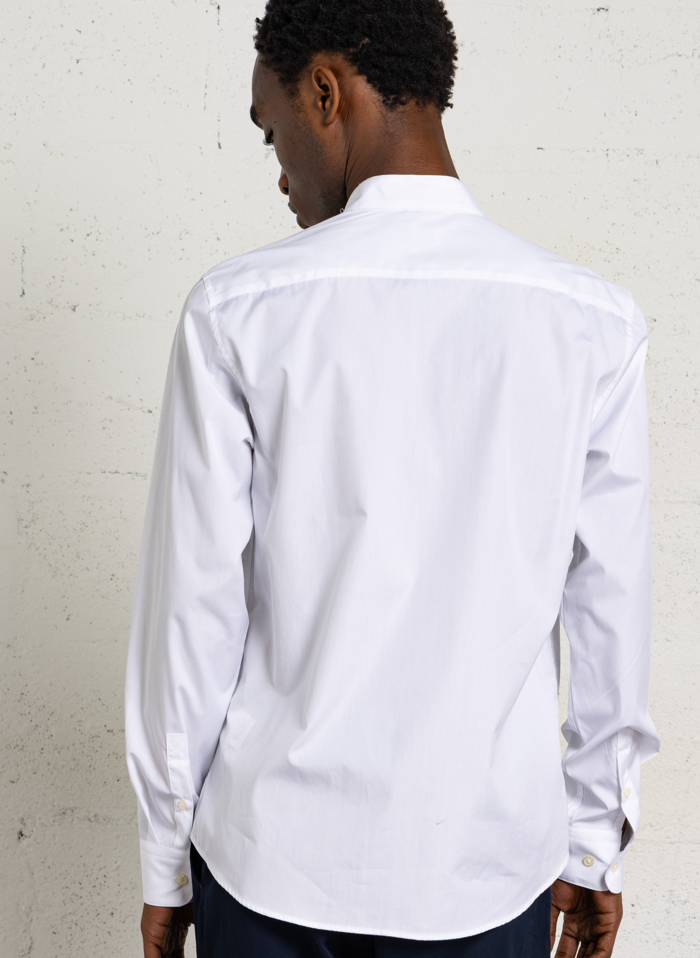 Chemise col mao en coton AU PRINTEMPS PARIS Blanc