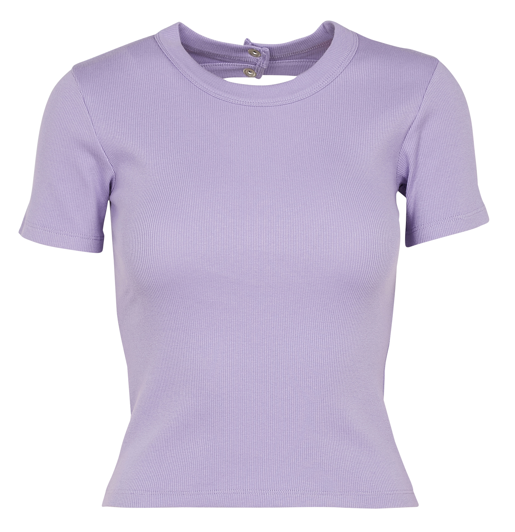 Round-neck cotton T-shirt Purple