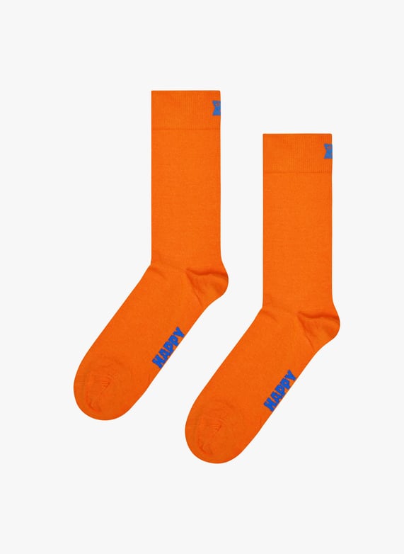 Chaussettes hautes imprimees en coton melange Orange