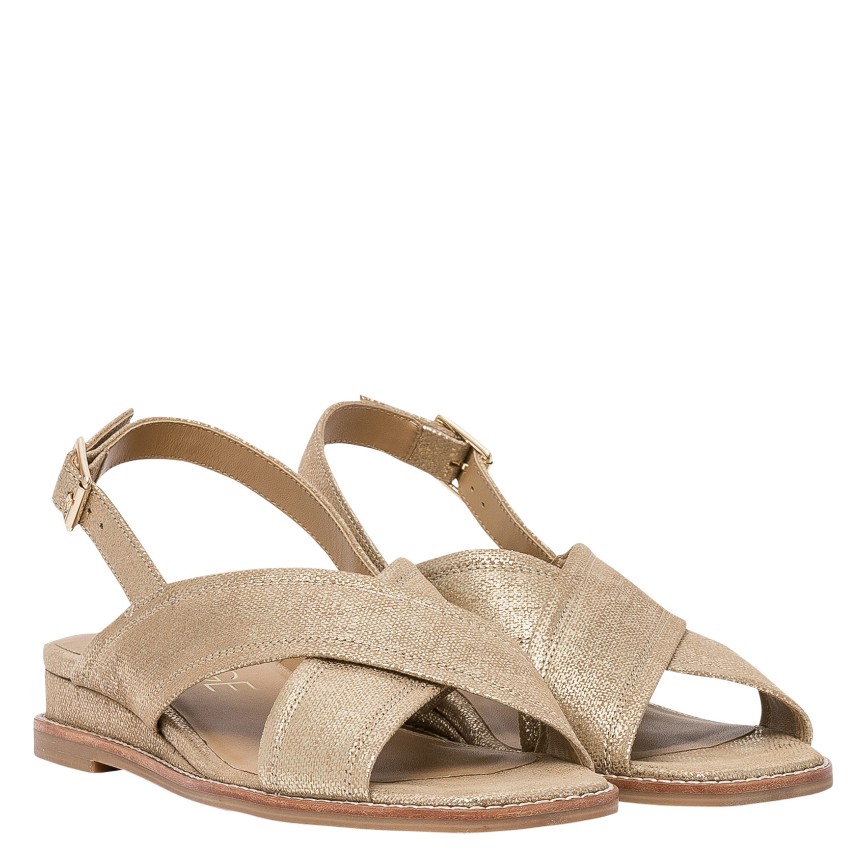 Leren sandaaltje met hak BOCAGE Golden