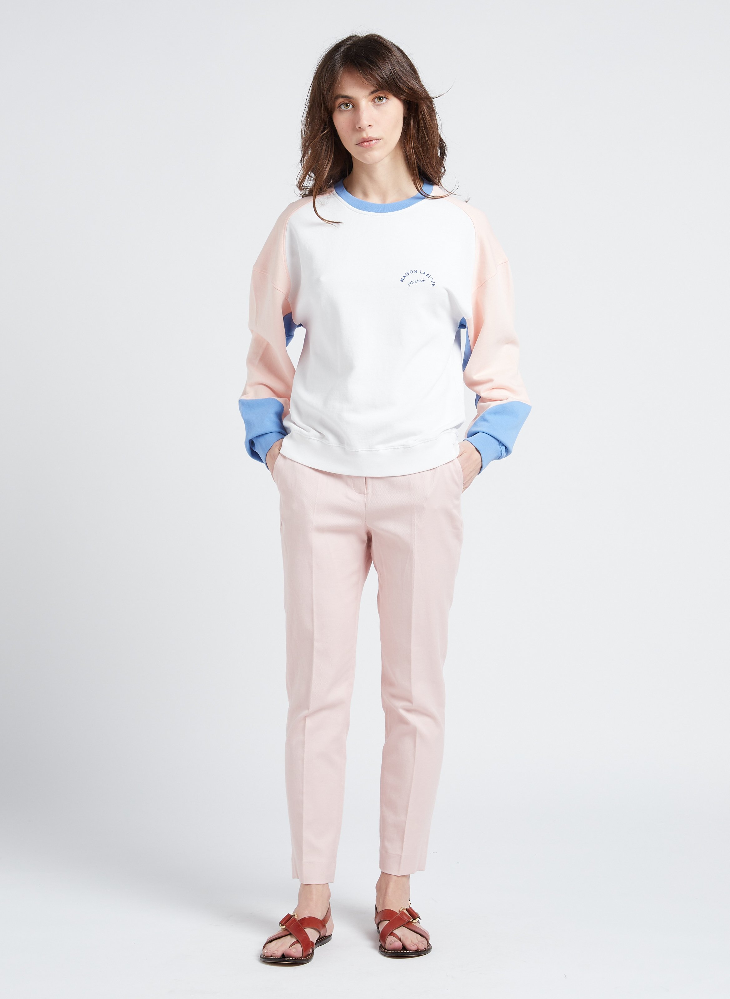 Organic cotton round-neck sweatshirt MAISON LABICHE White
