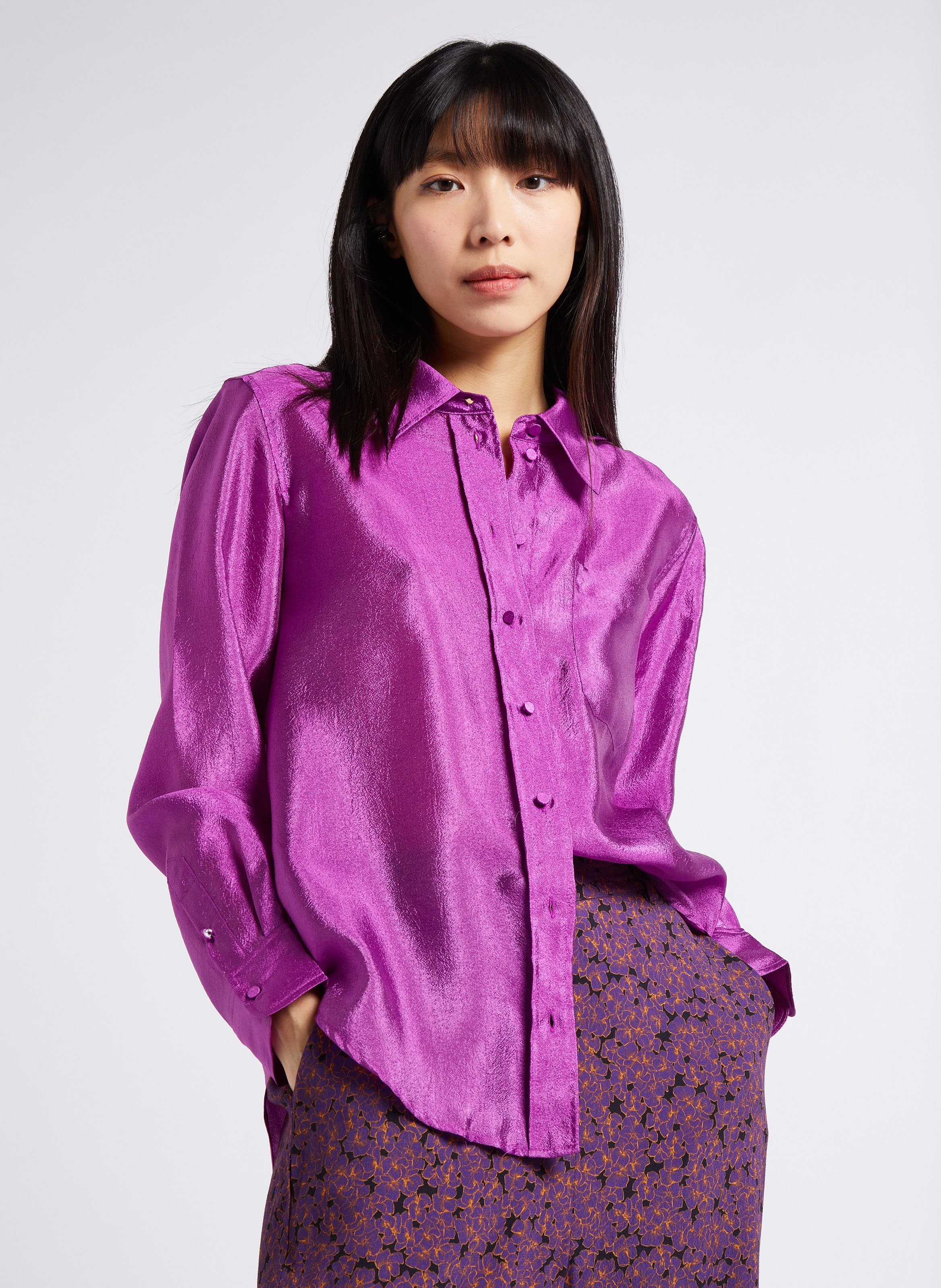 Camisa holgada con cuello clásico ATTIC AND BARN Rosa