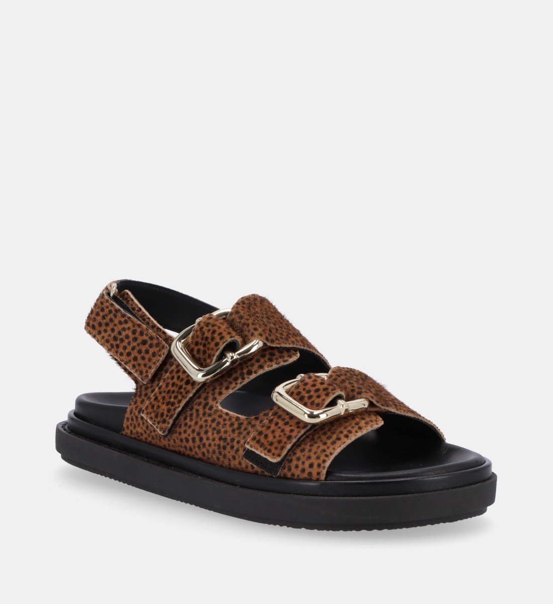 Aouda flat leather sandals ALOHAS Brown