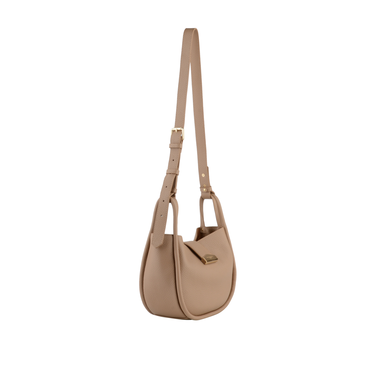 Leather clutch bag POURCHET Brown