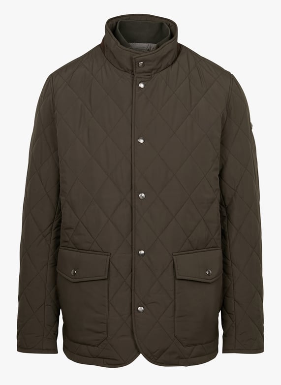 Mens green quilted jacket sales