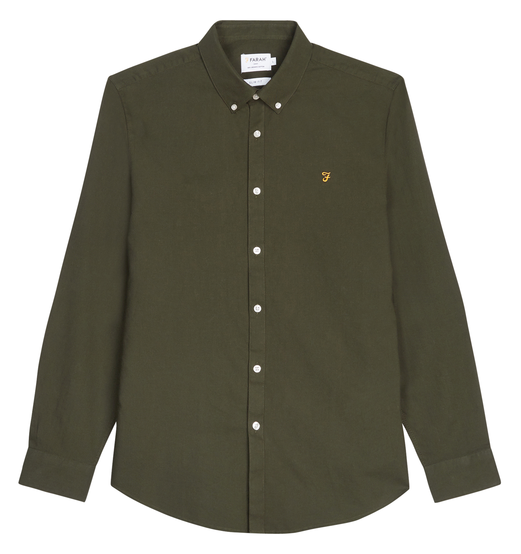 Chemise slim-fit en coton biologique FARAH Vert