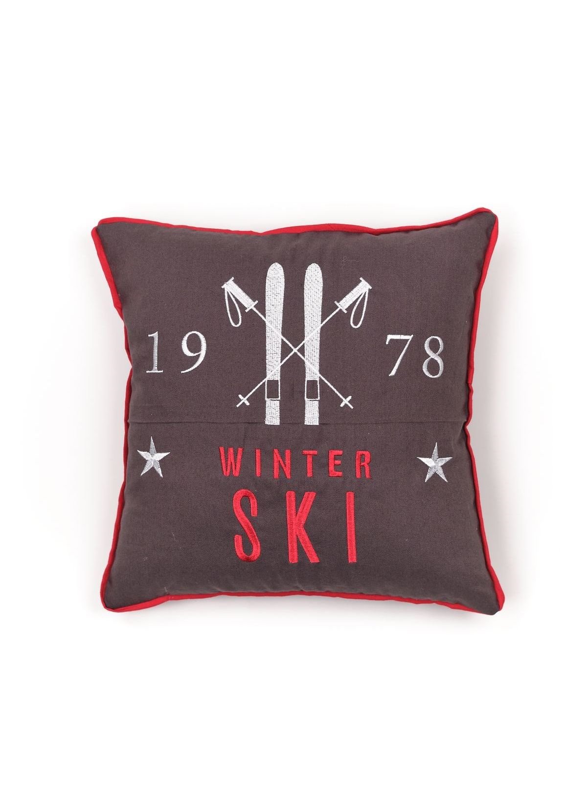 Coussin imprimé carré en coton TODAY LINGE DE MAISON Gris