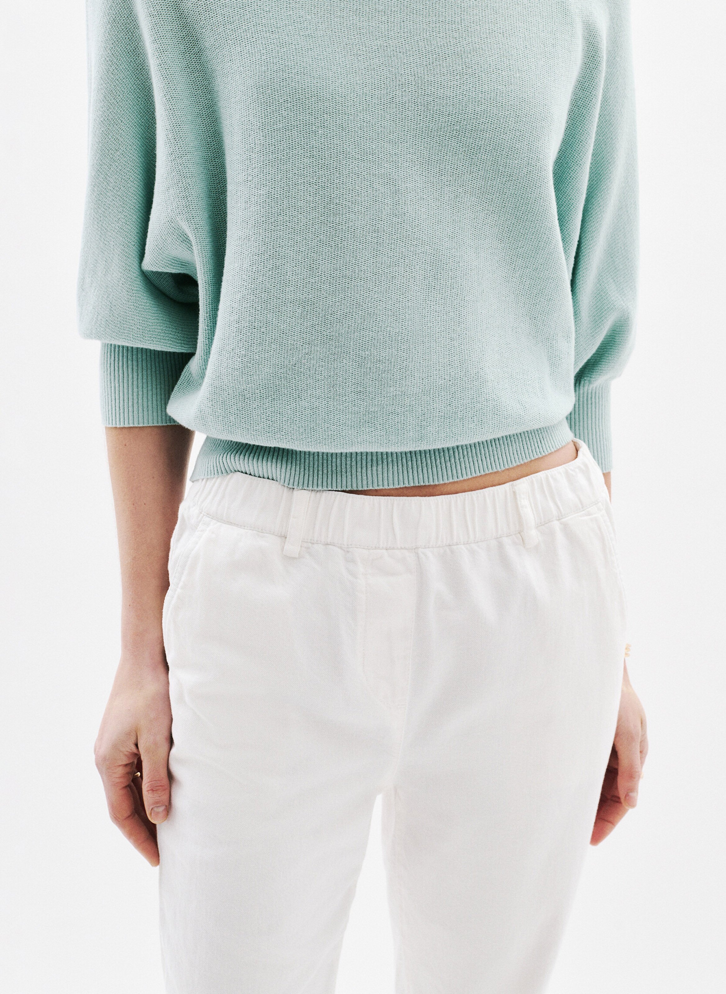 Carrot 7/8 length trousers plain CAROLL White