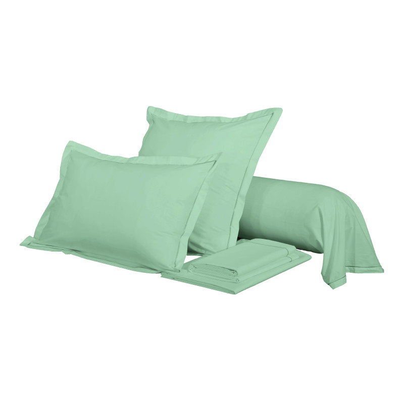 100% Pure Cotton Bolster Pillowcase COTON PUR Green