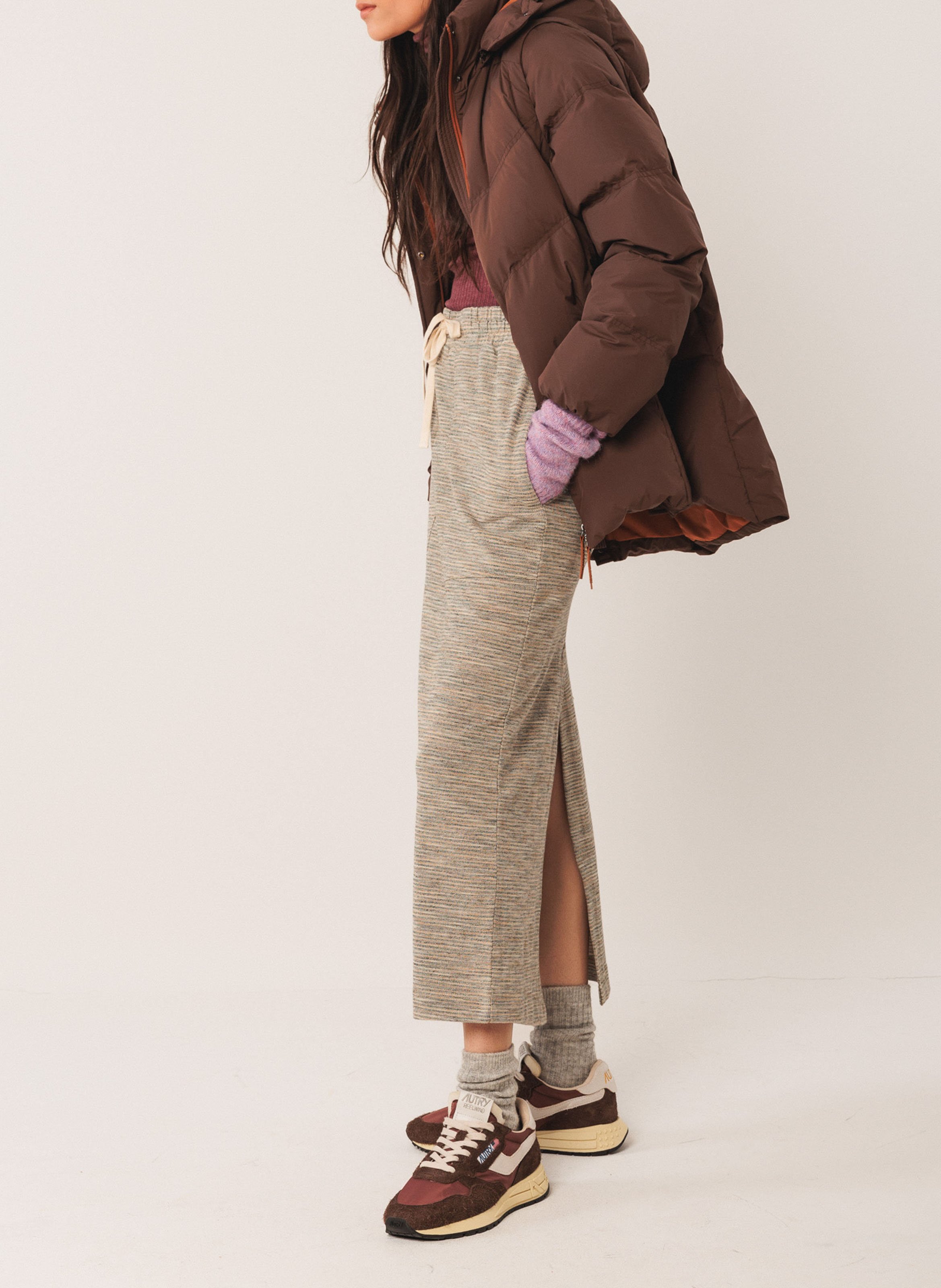 Daunenjacke mit Stehkragen INDI & COLD Braun