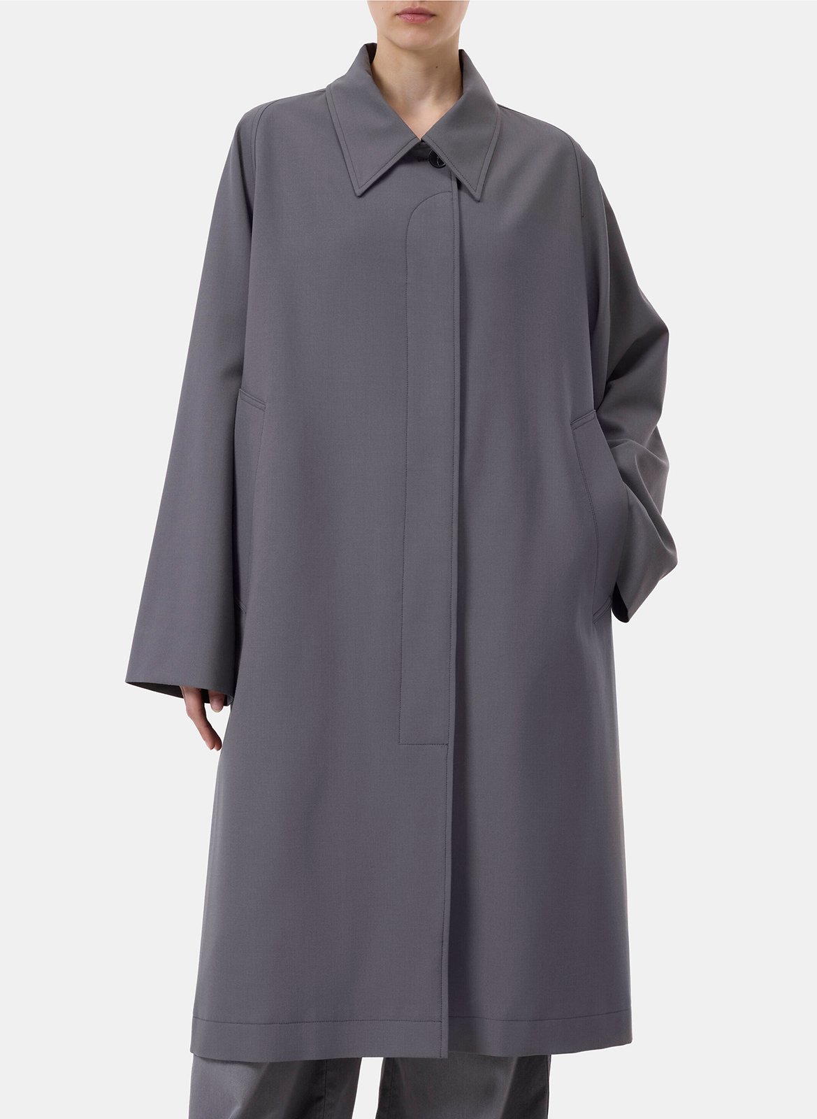 Manteau mi-long ample uni CLOSED Gris