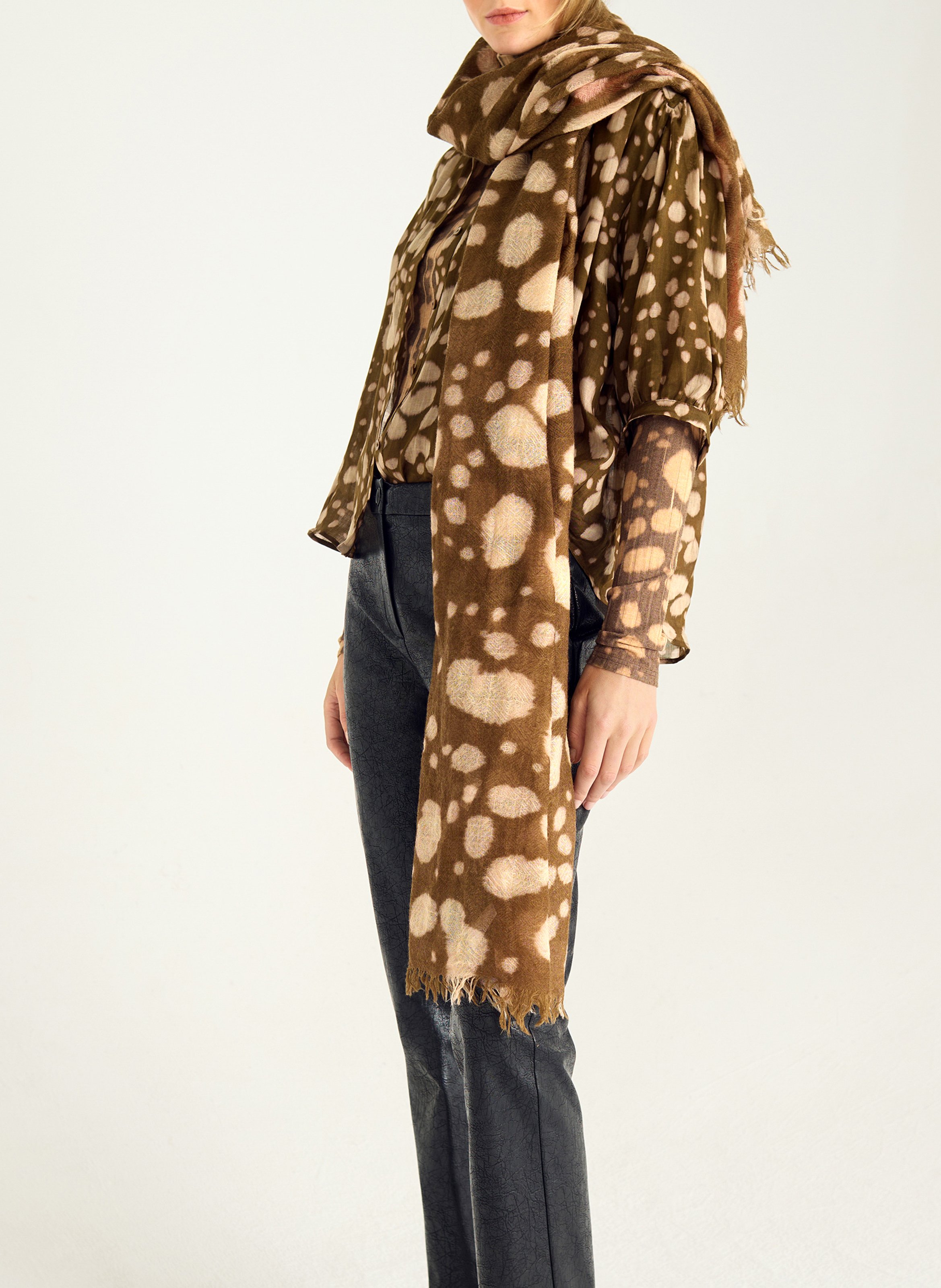 Echarpe en laine COTELAC Marron