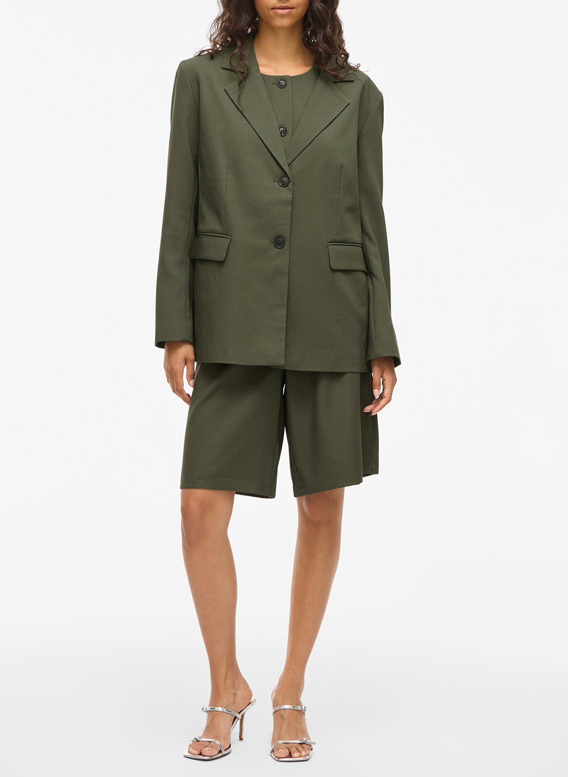 Veste tailleur en fibres recyclées mélangées VILA Vert