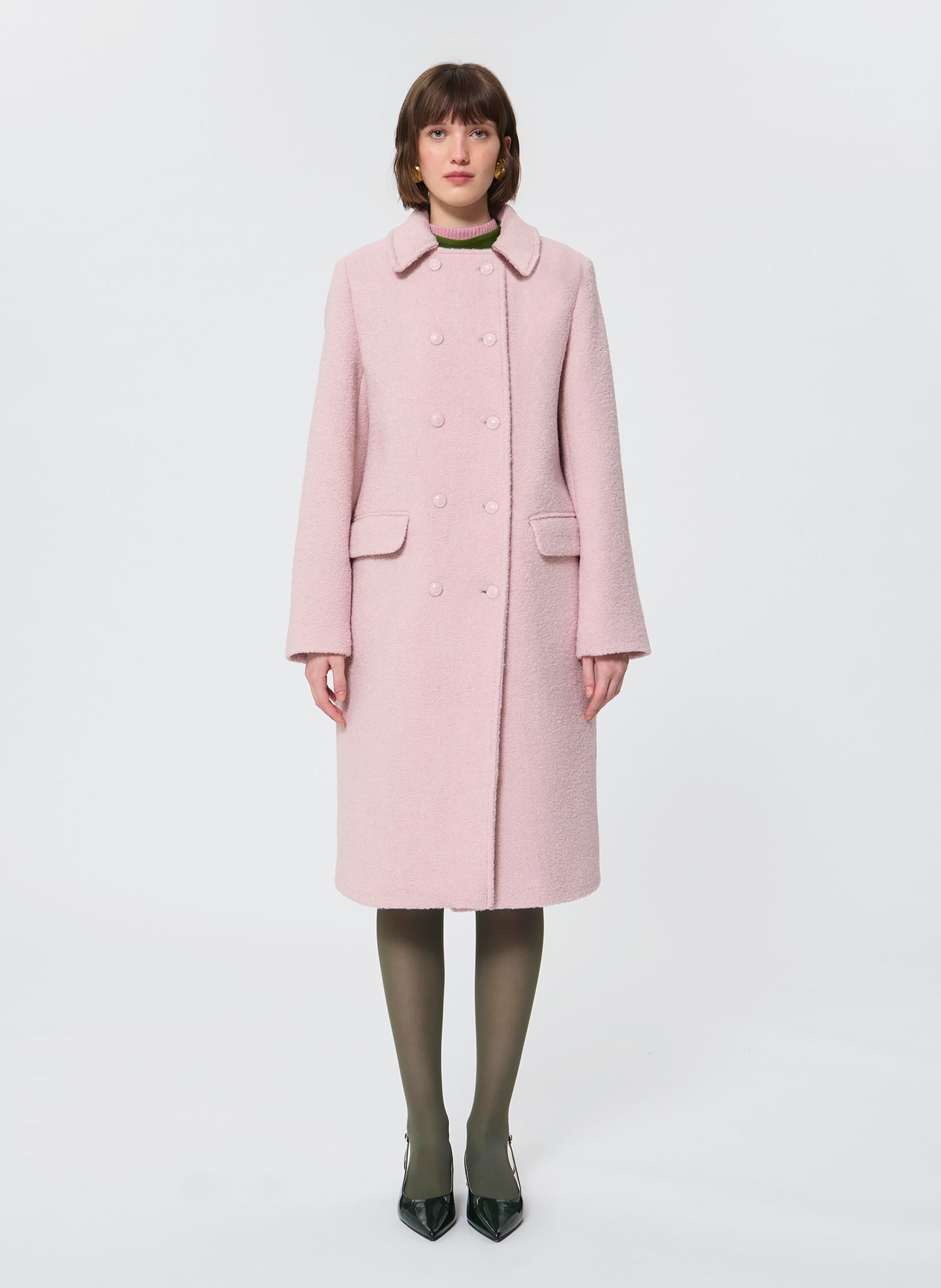 Long coat with classic collar in a wool blend TARA JARMON Pink