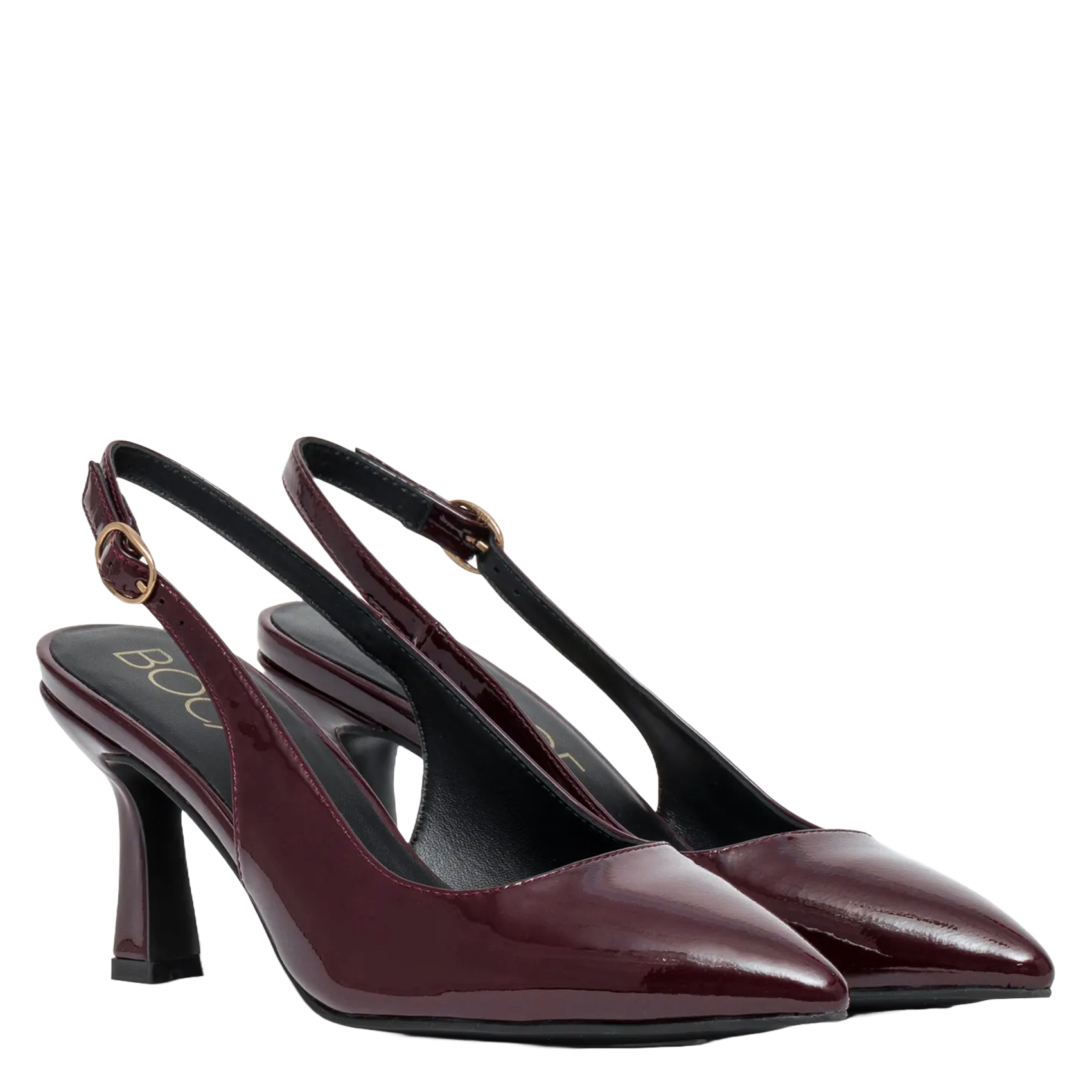 Heeled leather pumps BOCAGE Plums
