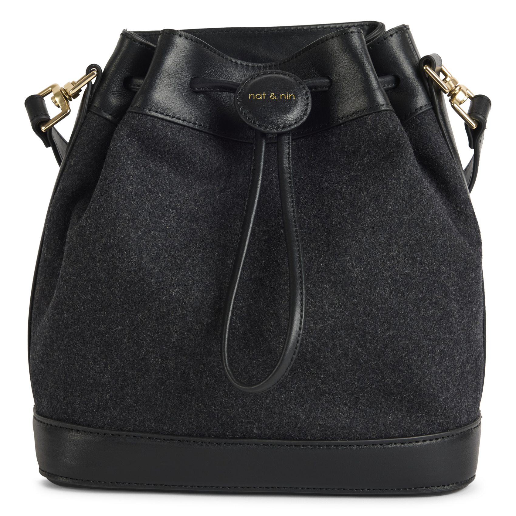 Sac seau en cuir mélangé NAT & NIN Noir