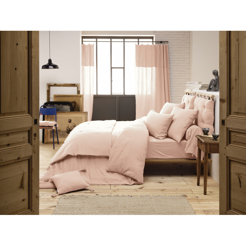 "Duvet cover set "Gaia" all sizes "cotton gauze"" L'EFFET PAPILLON Pink