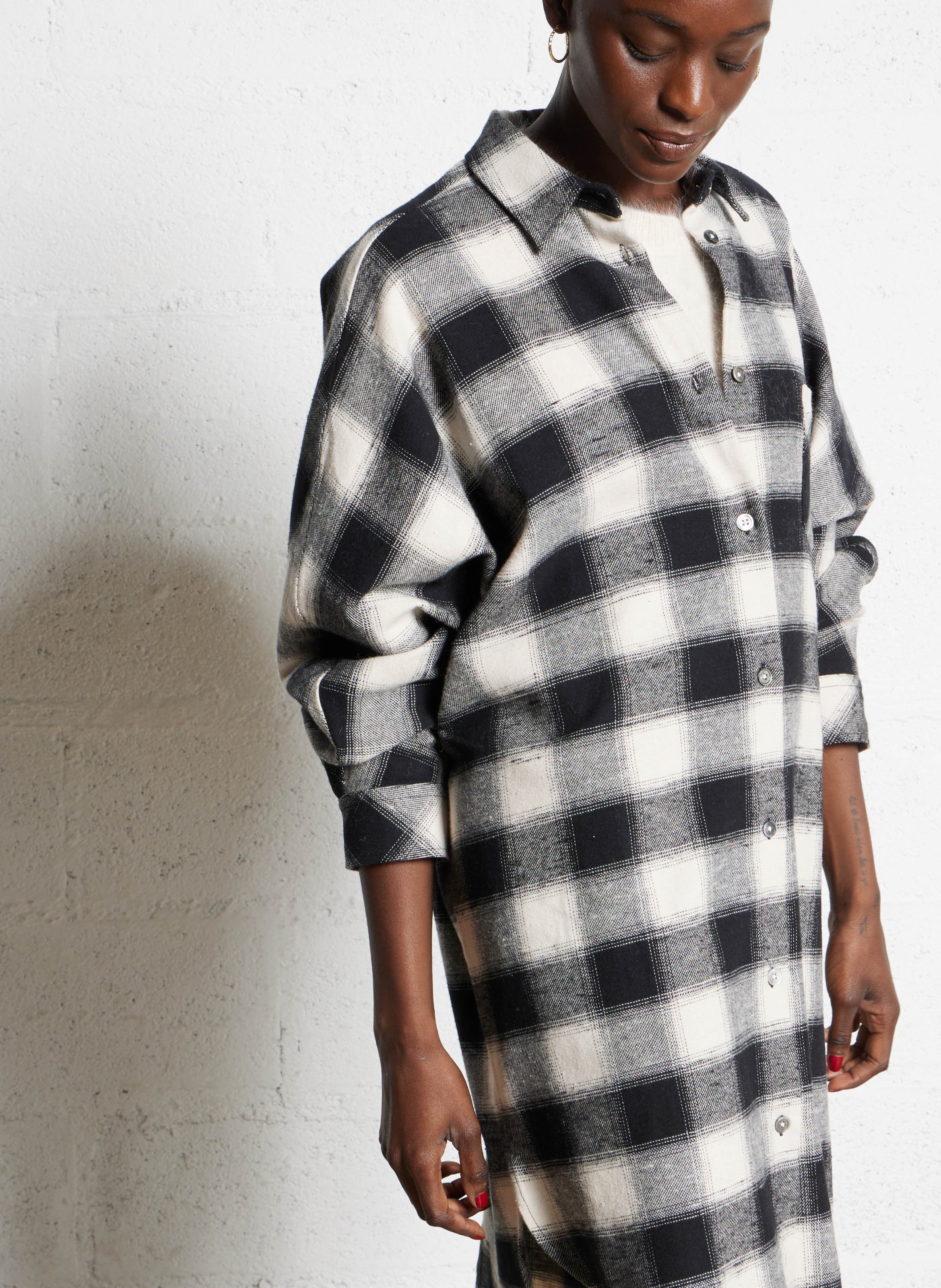 Katoenen overhemdjurk BELLEROSE Groen