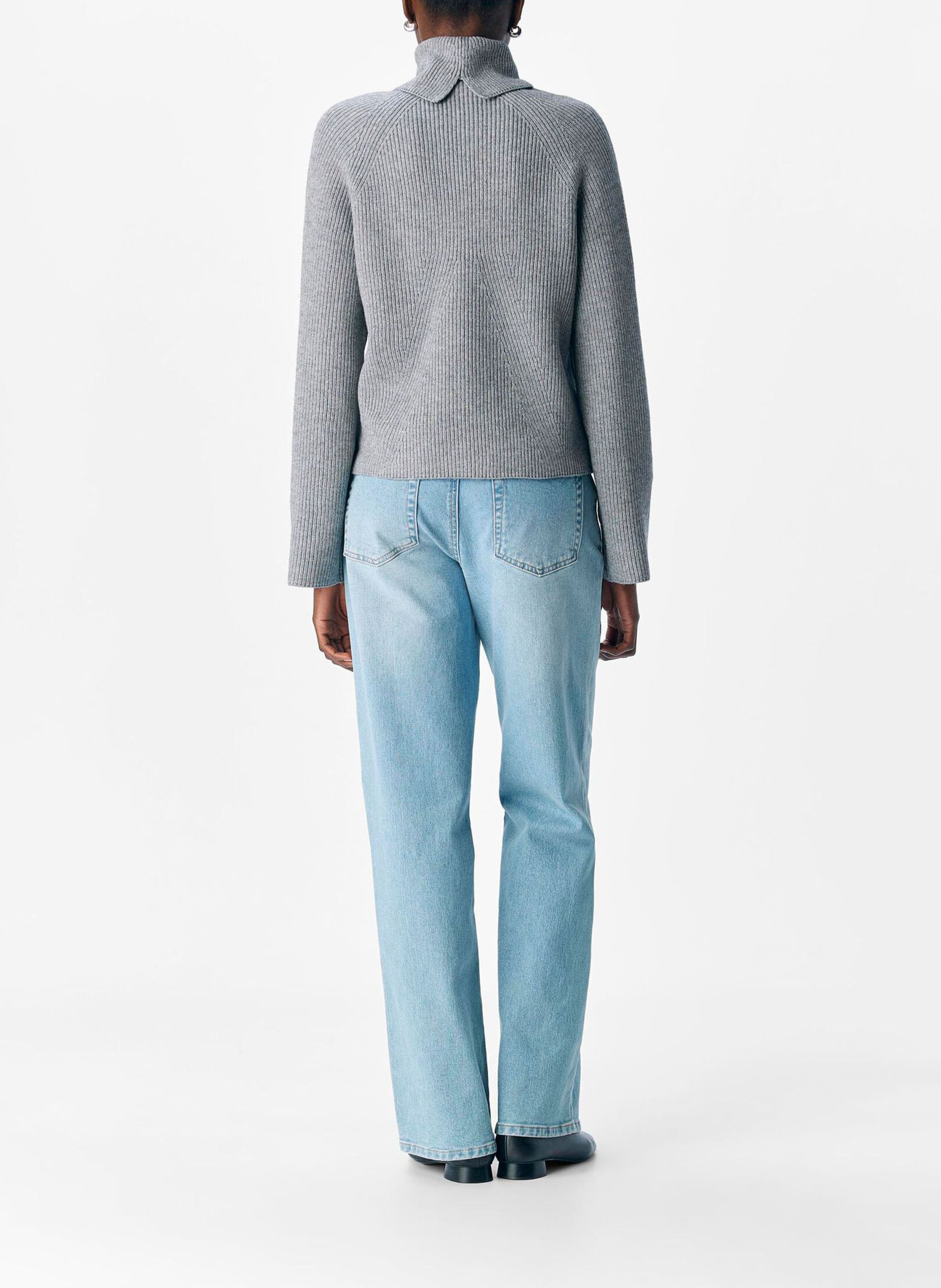 Rechte, gebreide coltrui OBJECT Grijs