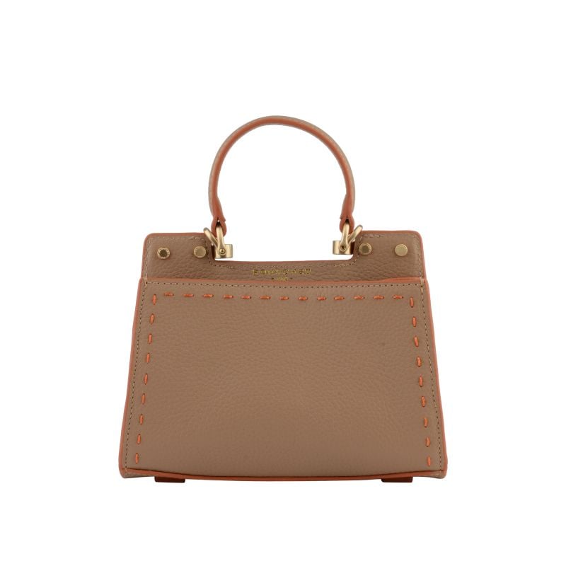 Handbag - cowhide leather POURCHET Brown