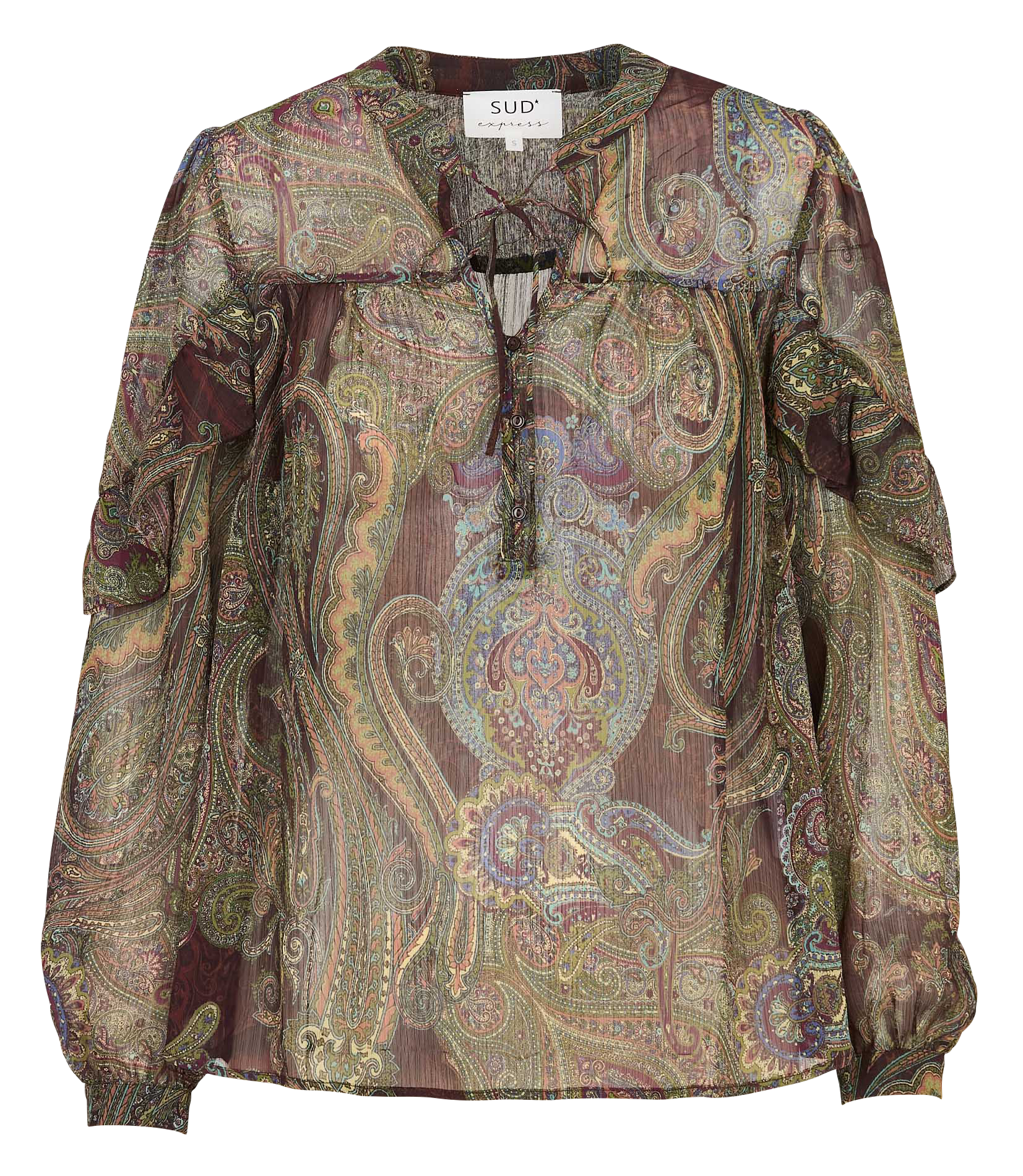 Loose-fit printed blouse SUD EXPRESS Brown