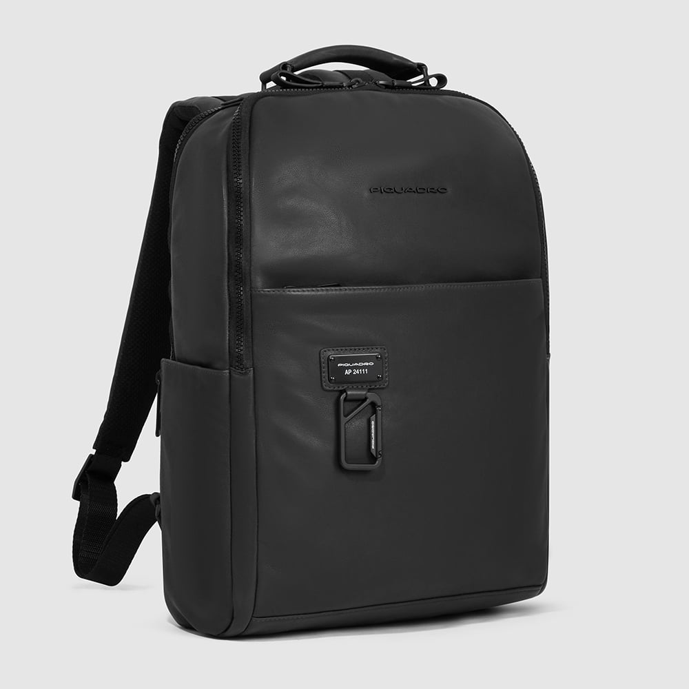 Leather backpack PIQUADRO Black