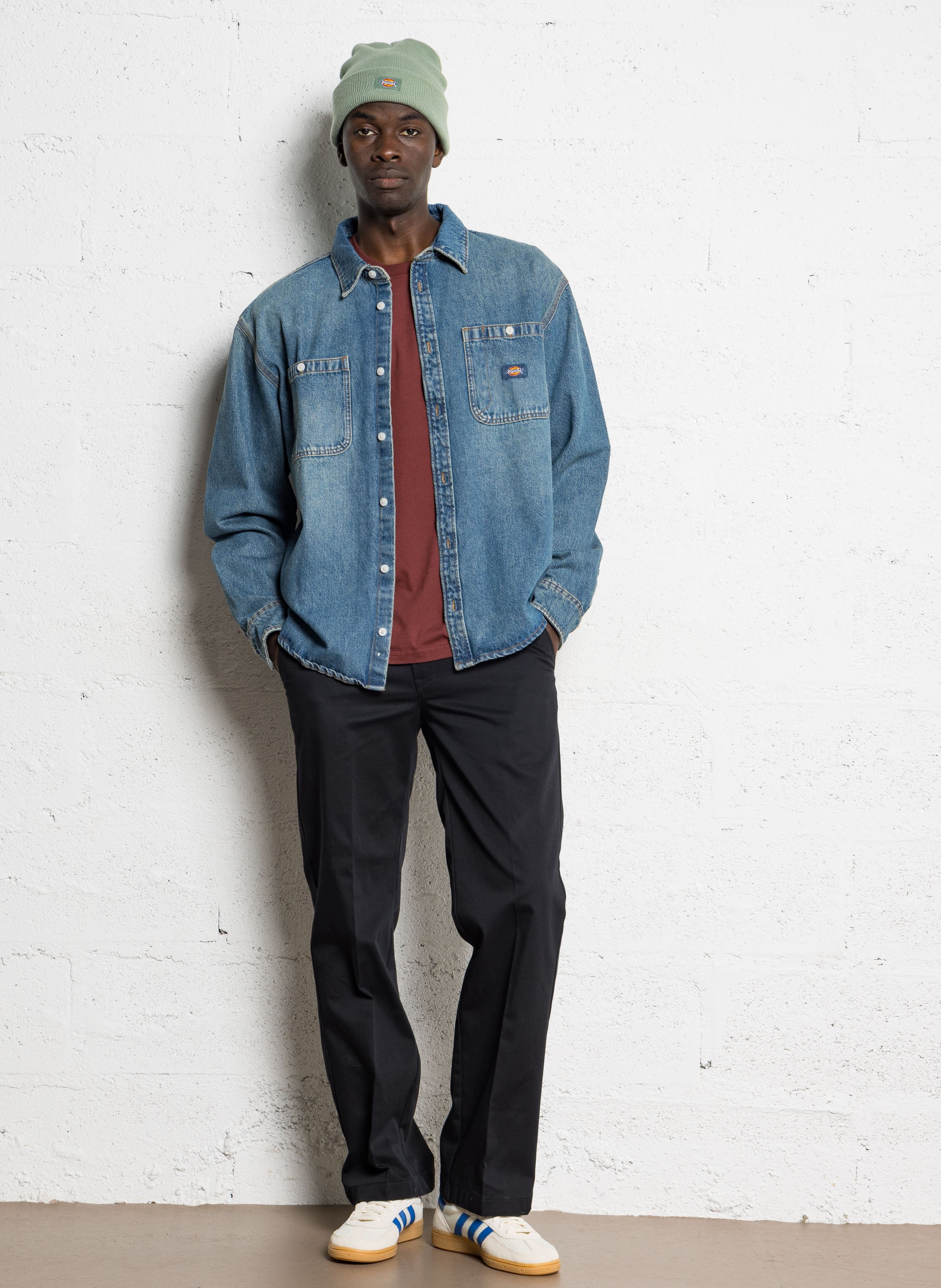 Oversized button-up denim shirt DICKIES Blue
