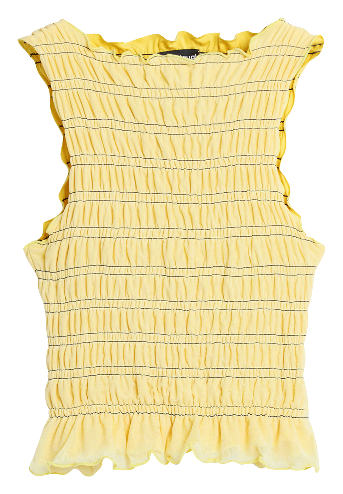 Top court sans manches froncé DESIGUAL Jaune