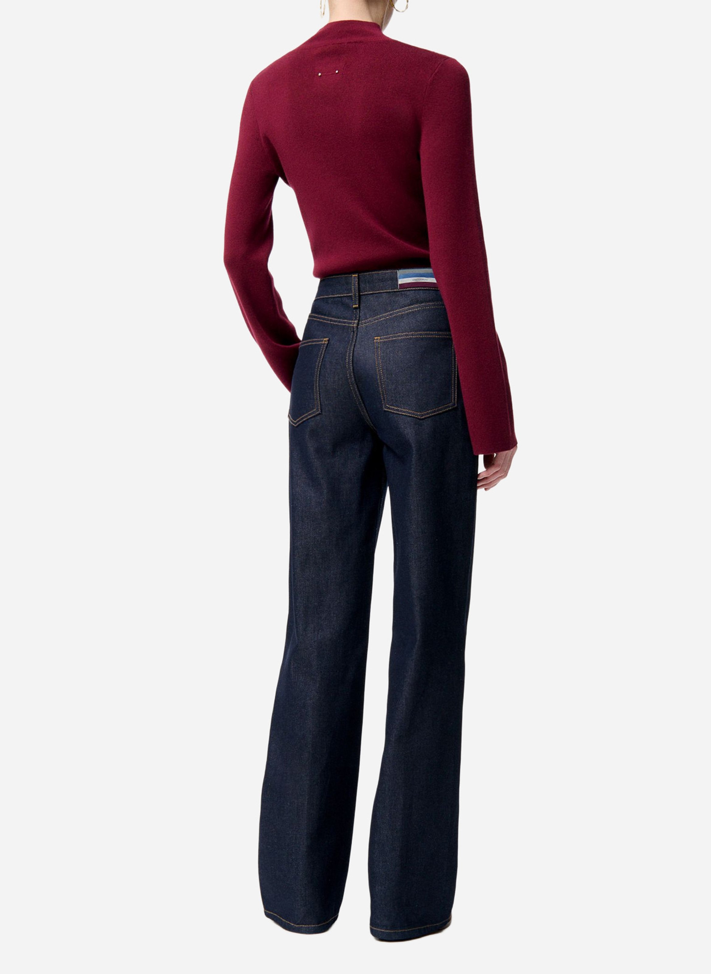 Pantalon taille haute en denim brut VANESSA BRUNO Bleu