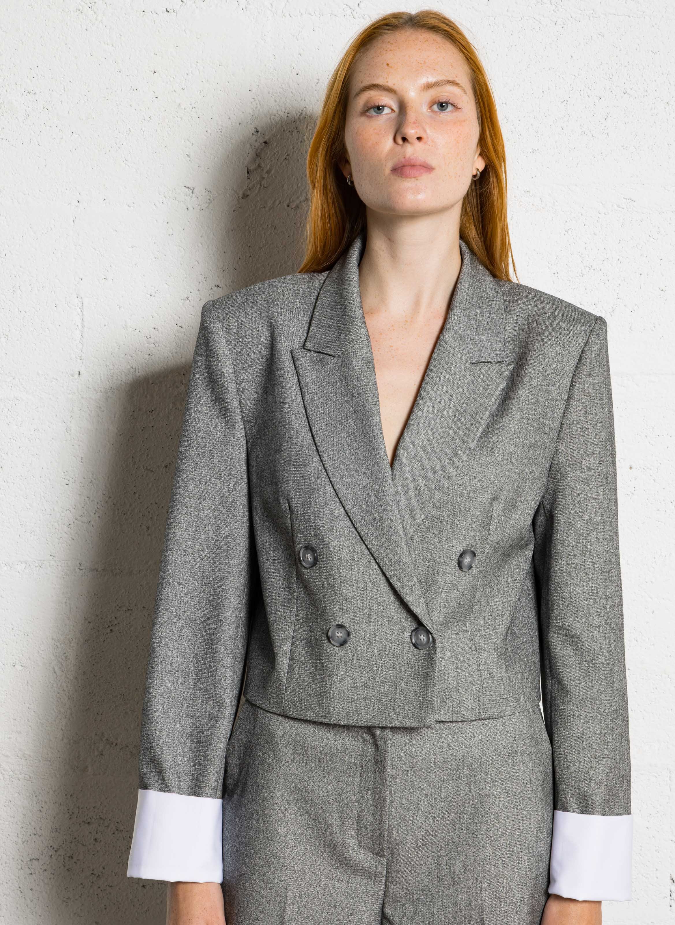 Cropped suit jacket IMPERIAL Grey