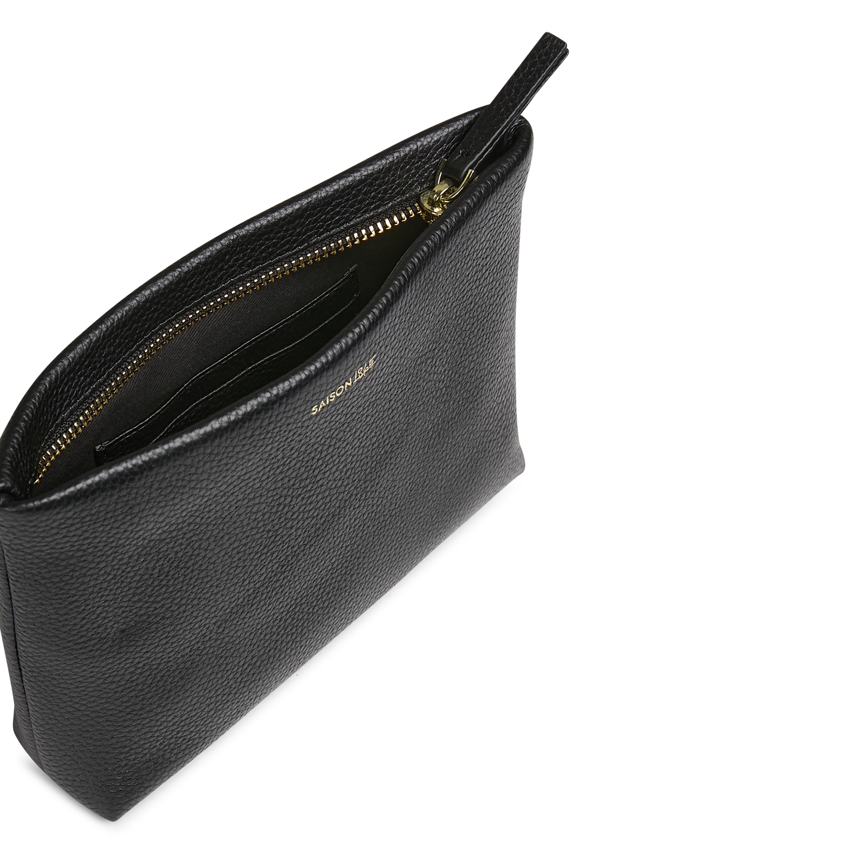 Clutch van generfd leer Mercer SAISON 1865 Zwart