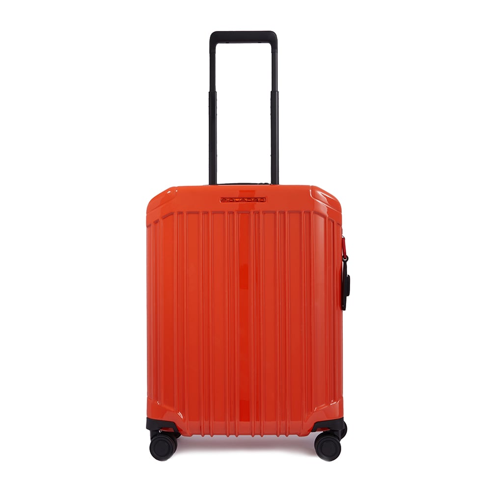 Cabin trolley suitcase with 4 wheels, TSA lock, and USB and USB type-C ports PIQUADRO Orange