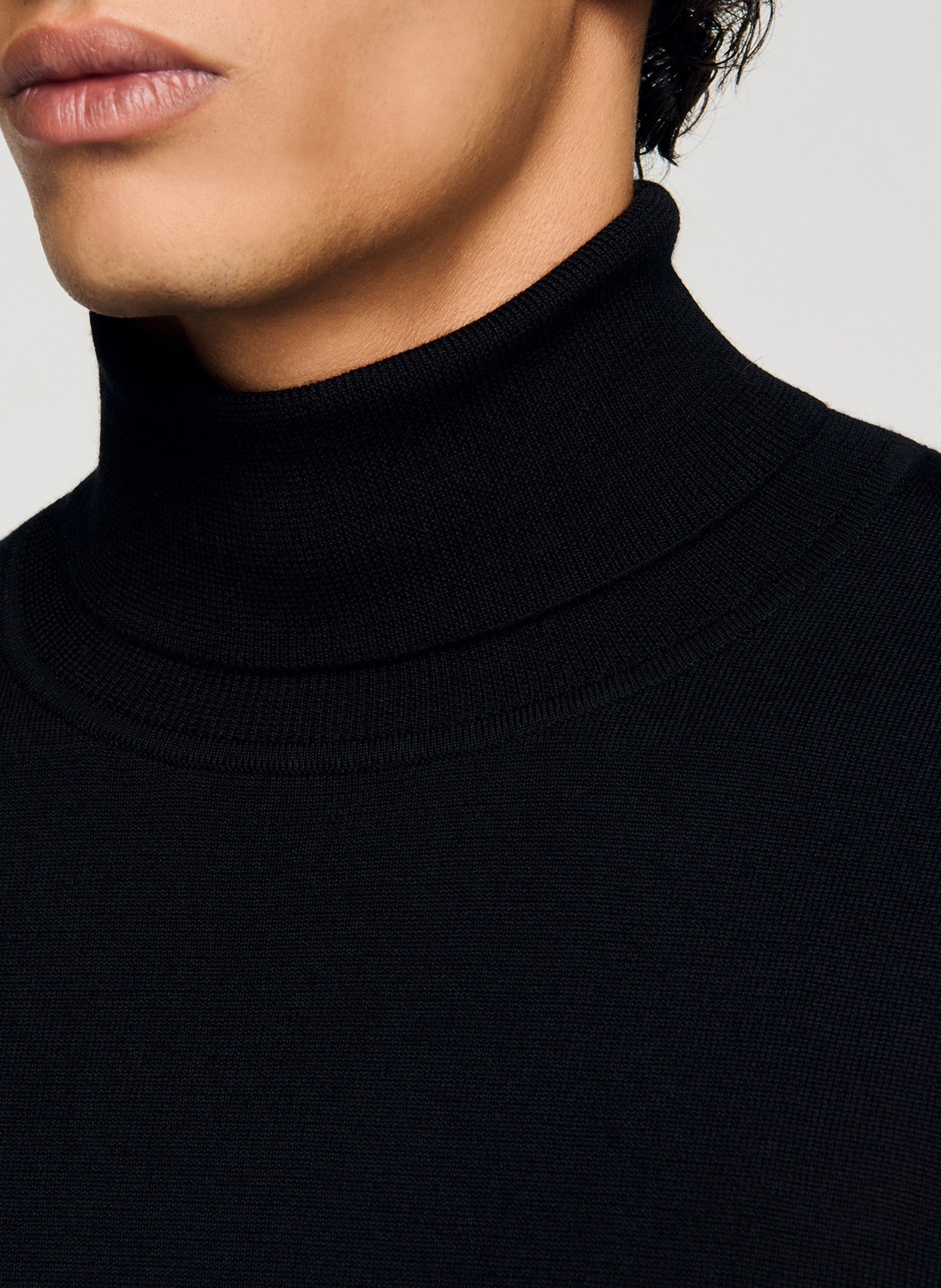 Regular-fit, wollen coltrui SANDRO Zwart