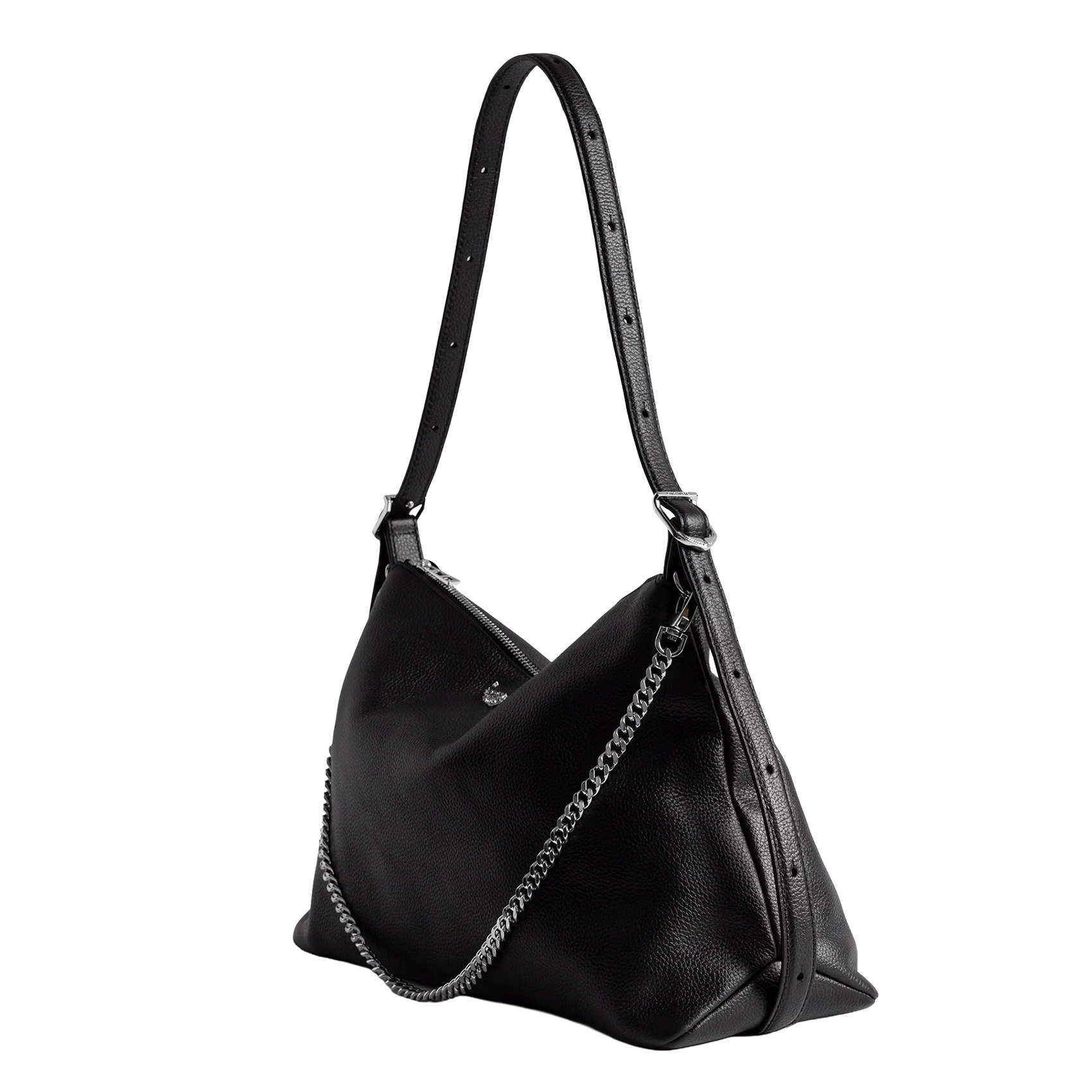 Grained leather shoulder bag ZADIG&VOLTAIRE White