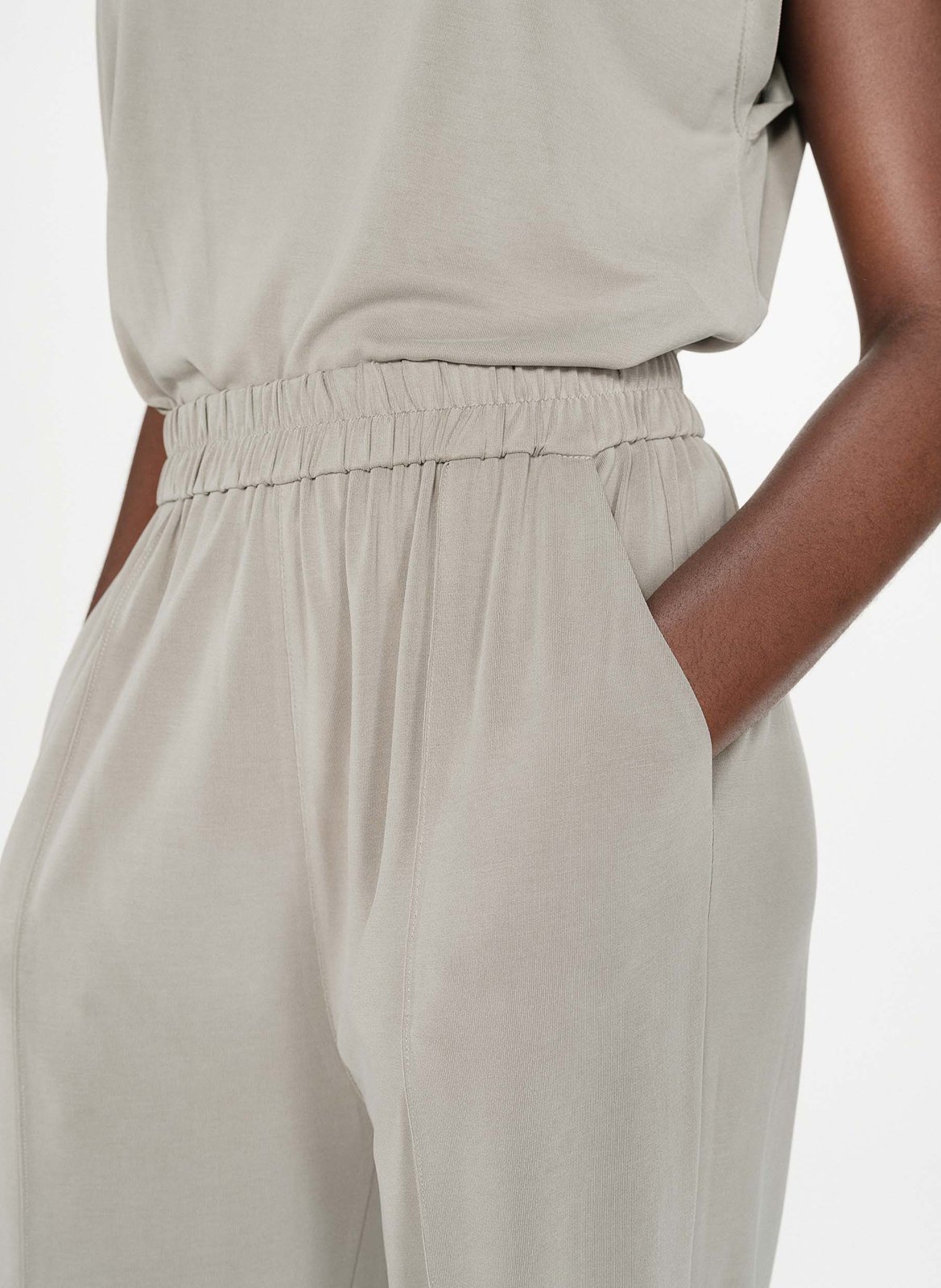 Wide fluid plain trousers GRACE ET MILA Green