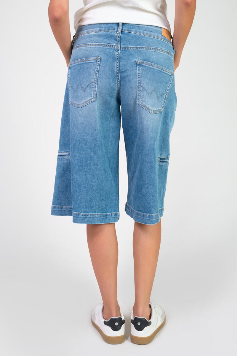 Bermuda pantacourt en jeans LE TEMPS DES CERISES Bleu