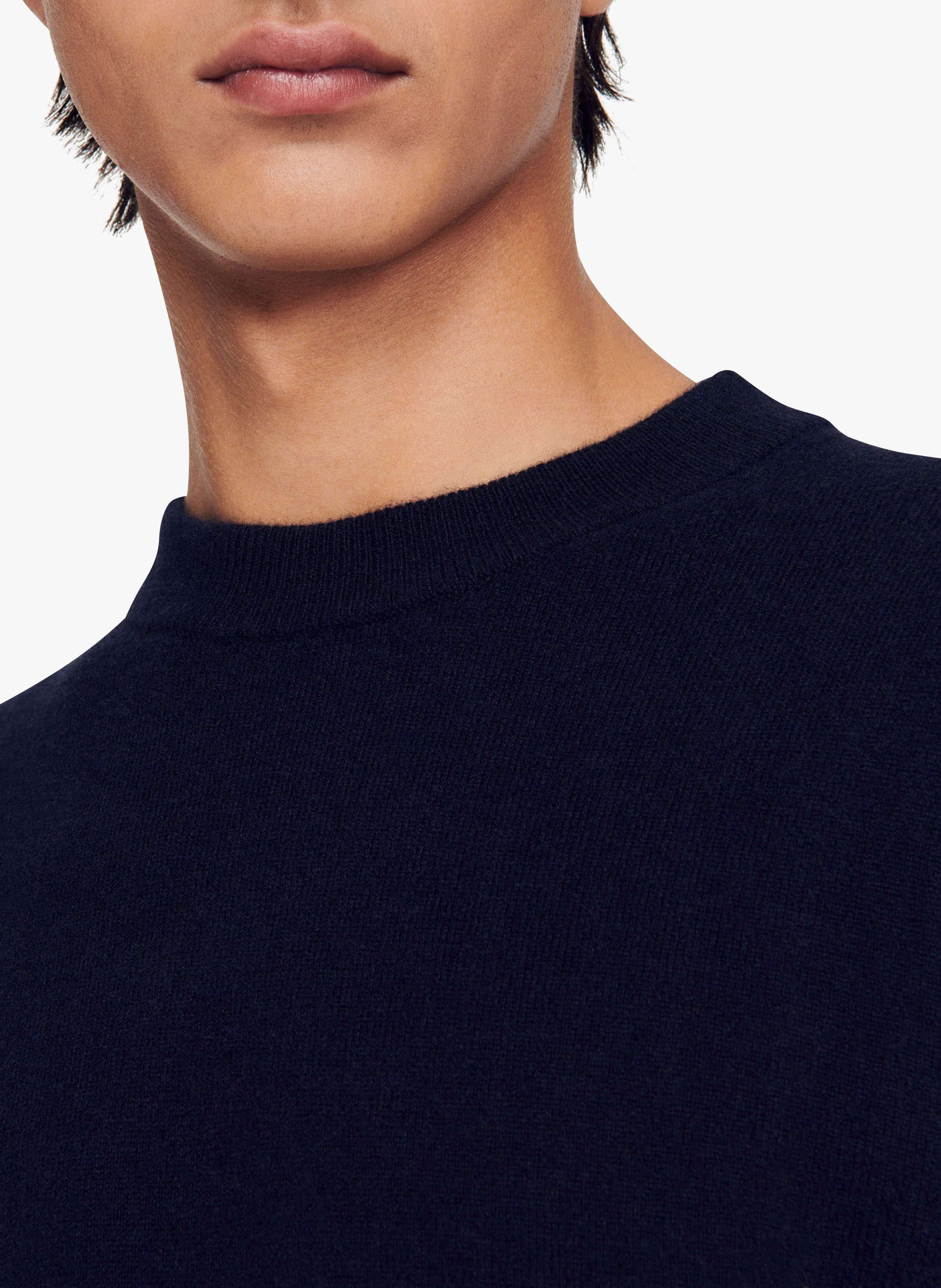 Pull col rond regular-fit en cachemire SANDRO