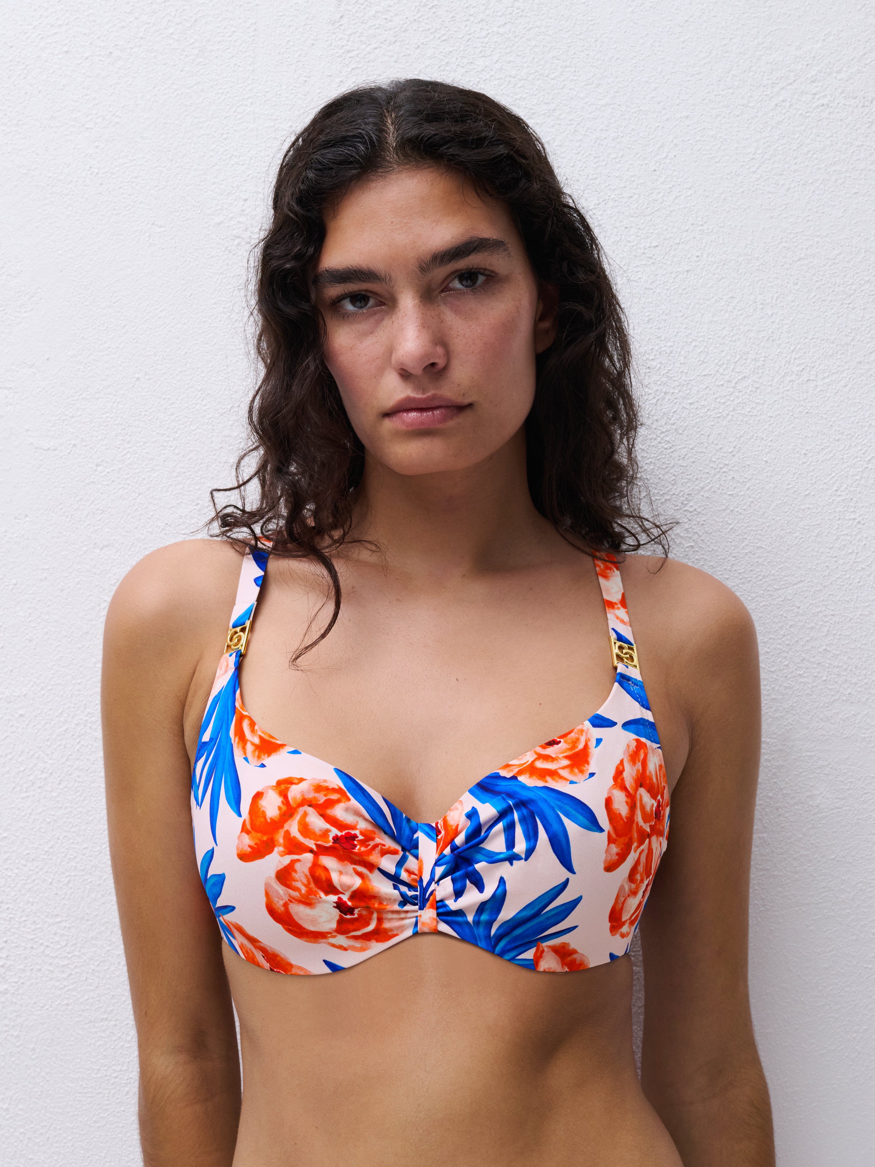 Underwired balconette bikini top CHANTELLE Blue