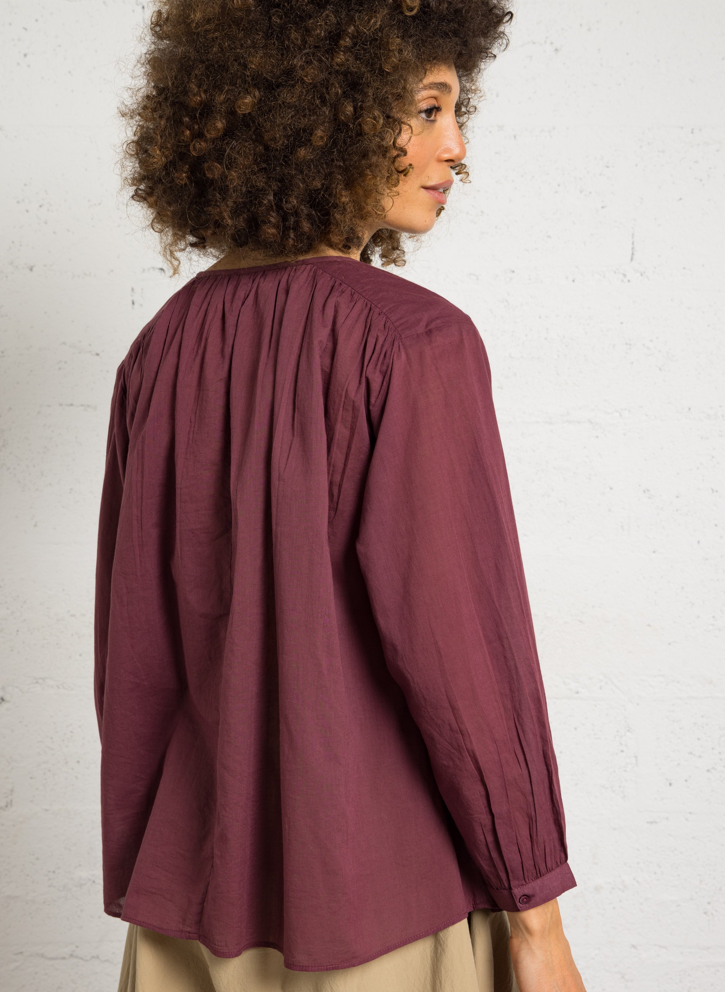 Weite Baumwollbluse SUD EXPRESS Violett