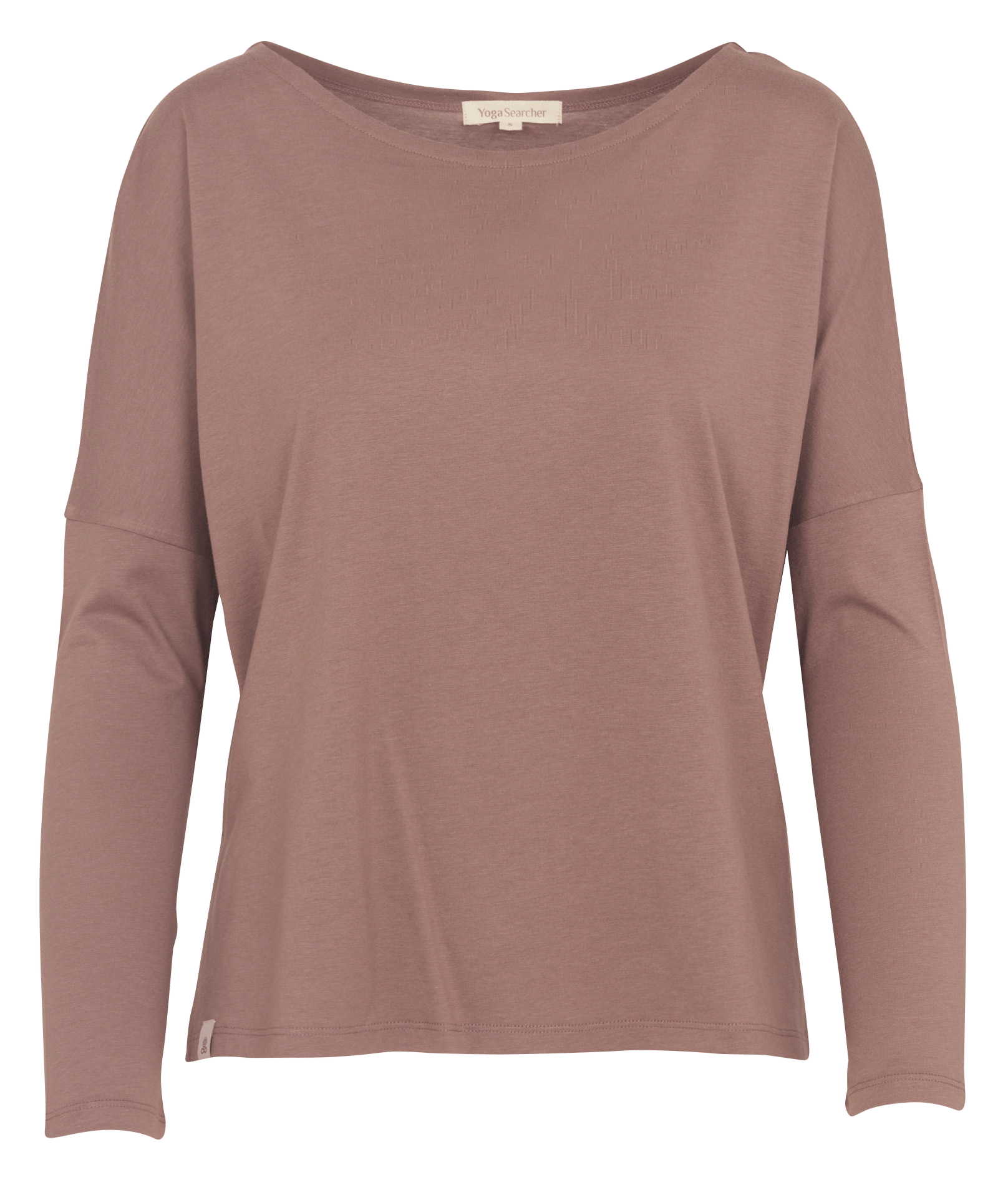Weit geschnittenes Langarm-T-Shirt in Unifarben. YOGA SEARCHER