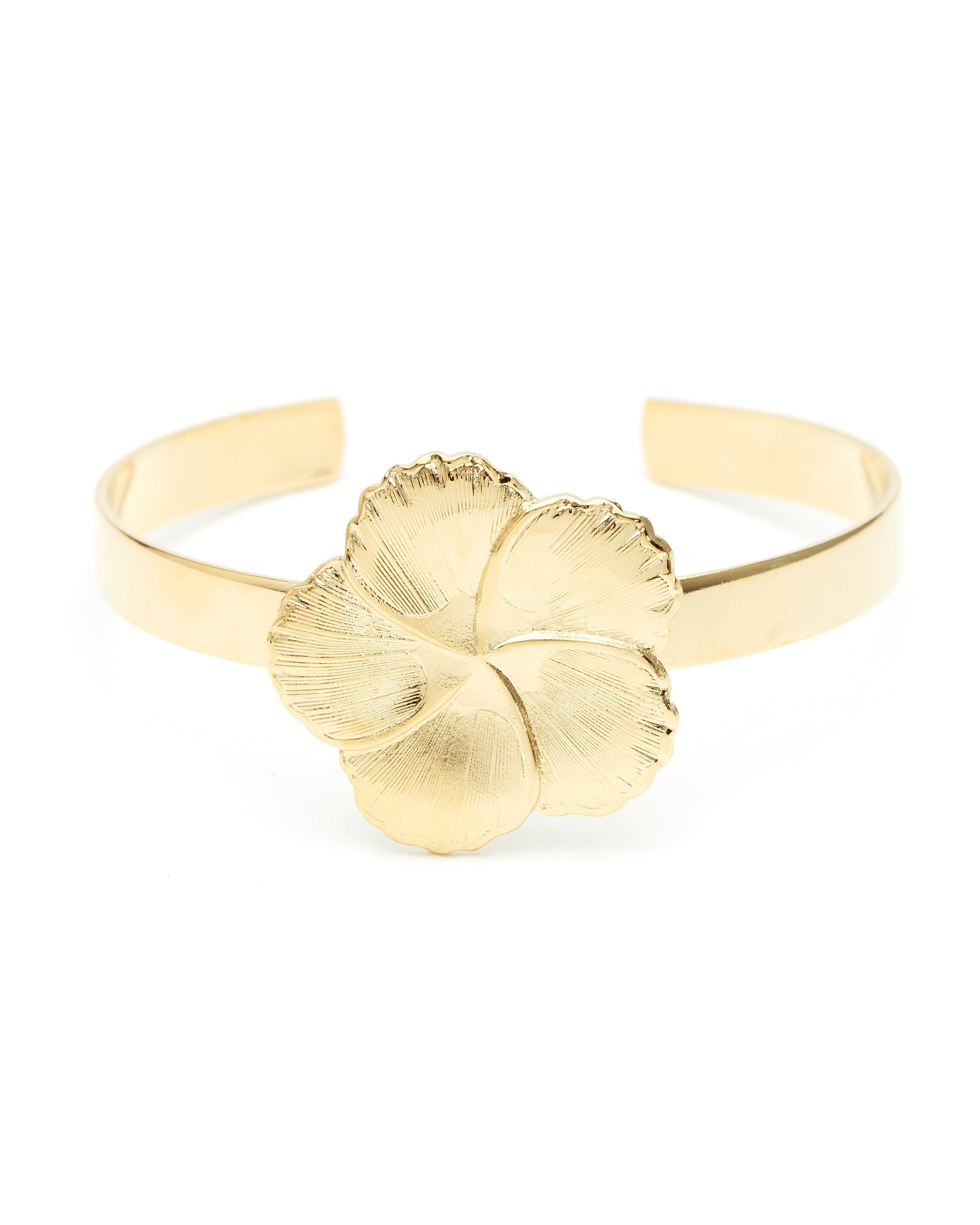 Gold-plated floral bangle MONSIEUR SIMONE